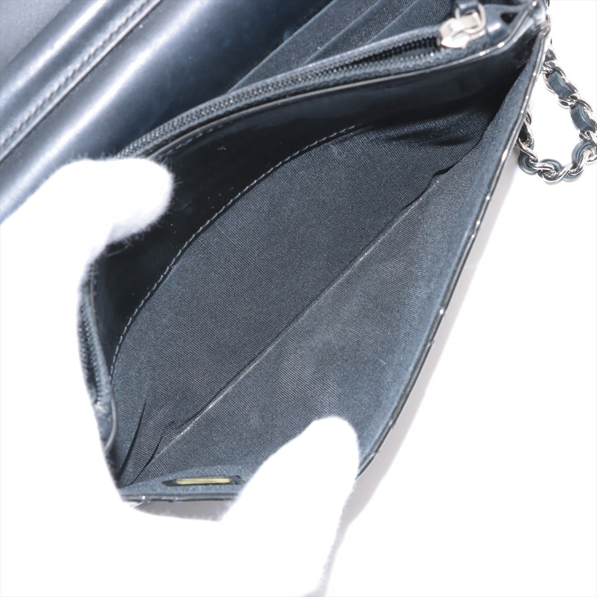Chanel CC Logo Matelasse Patent Leather Chain Wallet Black - Luxury Designer Crossbody Bag for Women | Perfect for Evening Events, Parties & Date Nights