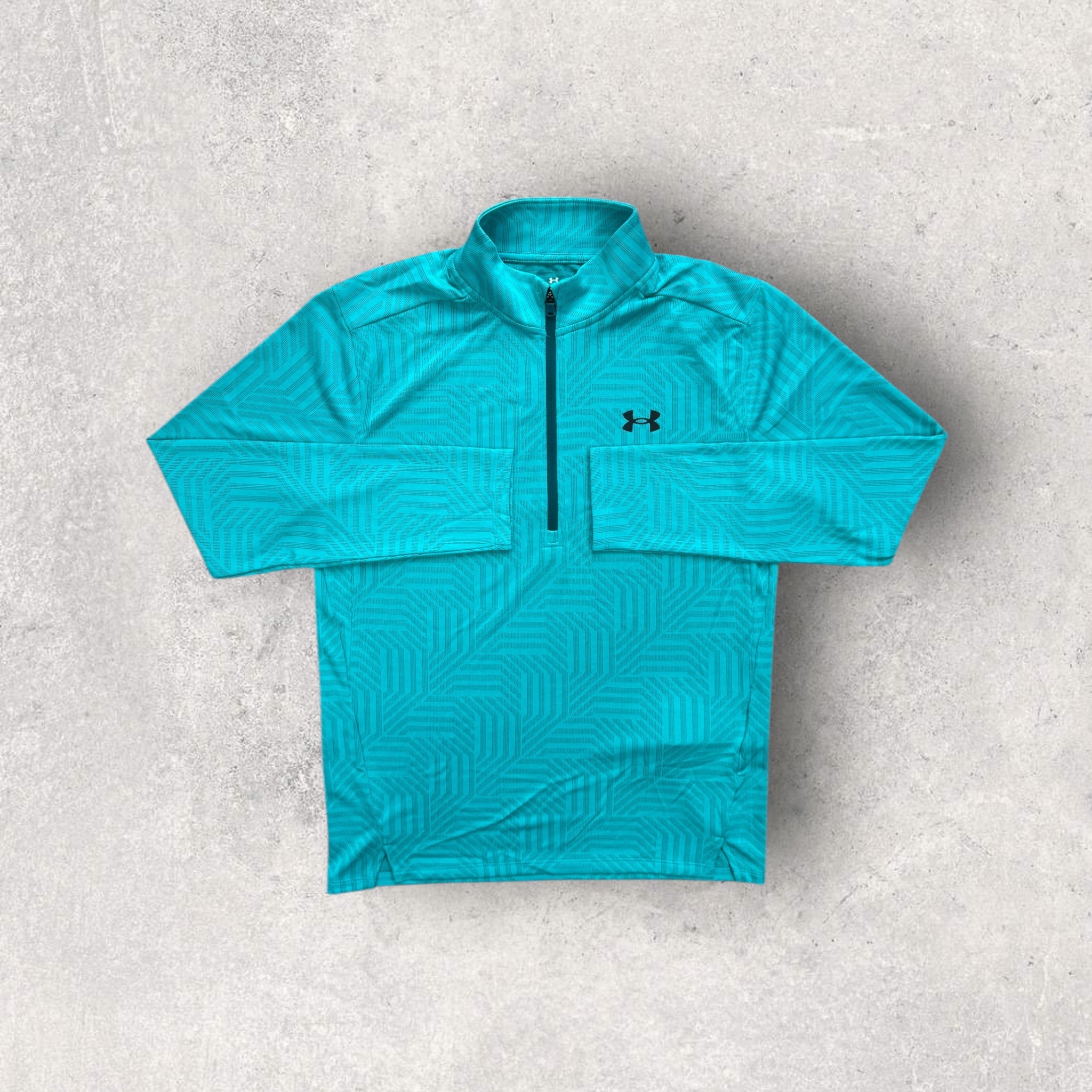 UNDER ARMOUR Men's Geo 1/4 Zip Pullover Hoodie - Lightweight Performance Teal Blue for Running, Gym & Outdoor Activities