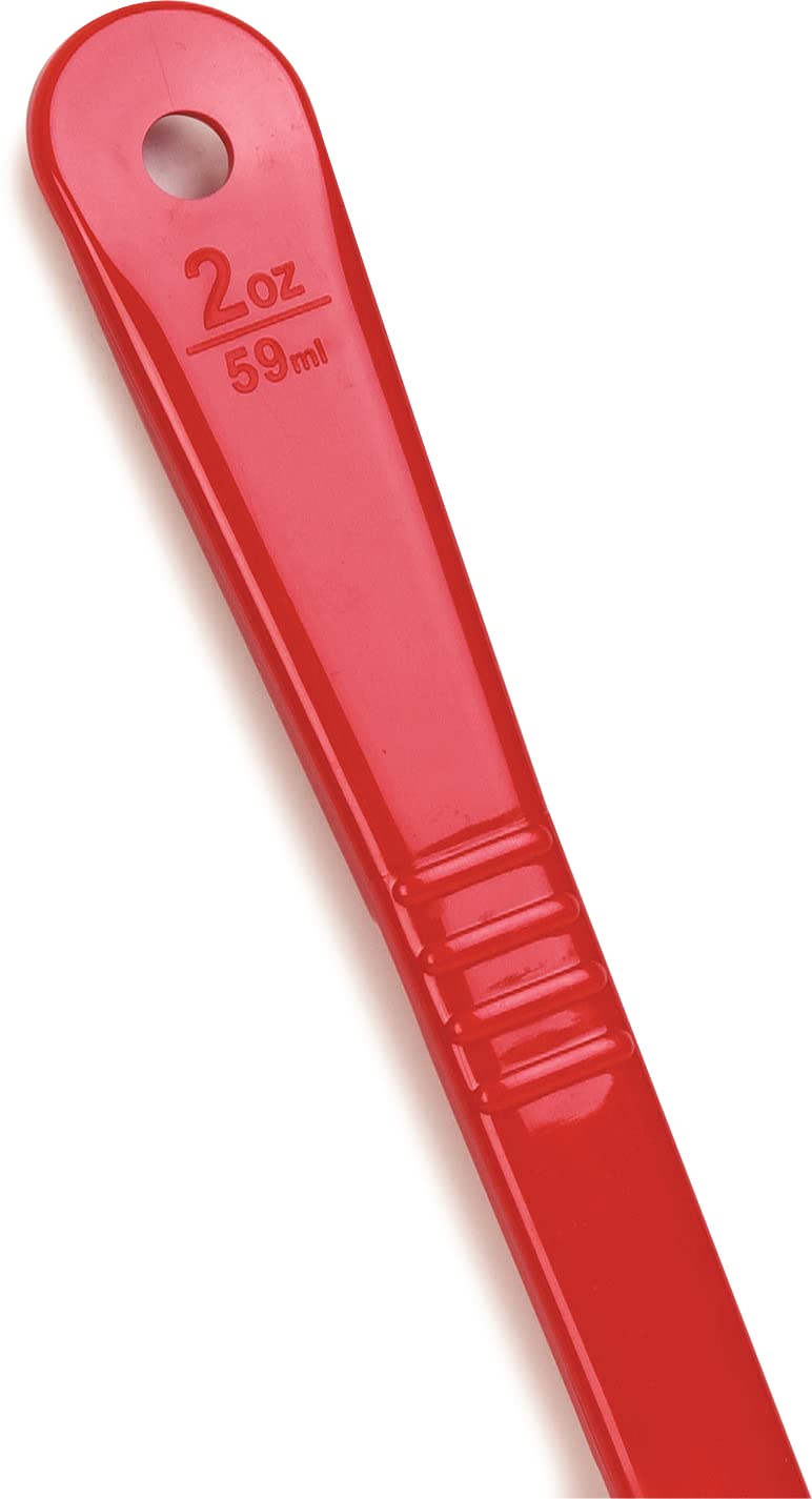 Carlisle FoodService 2oz Long Handle Plastic Measuring Spoon - Pack of 12 (Red) | Perfect for Baking, Cooking & Food Prep in Restaurants, Cafes & Home Kitchens