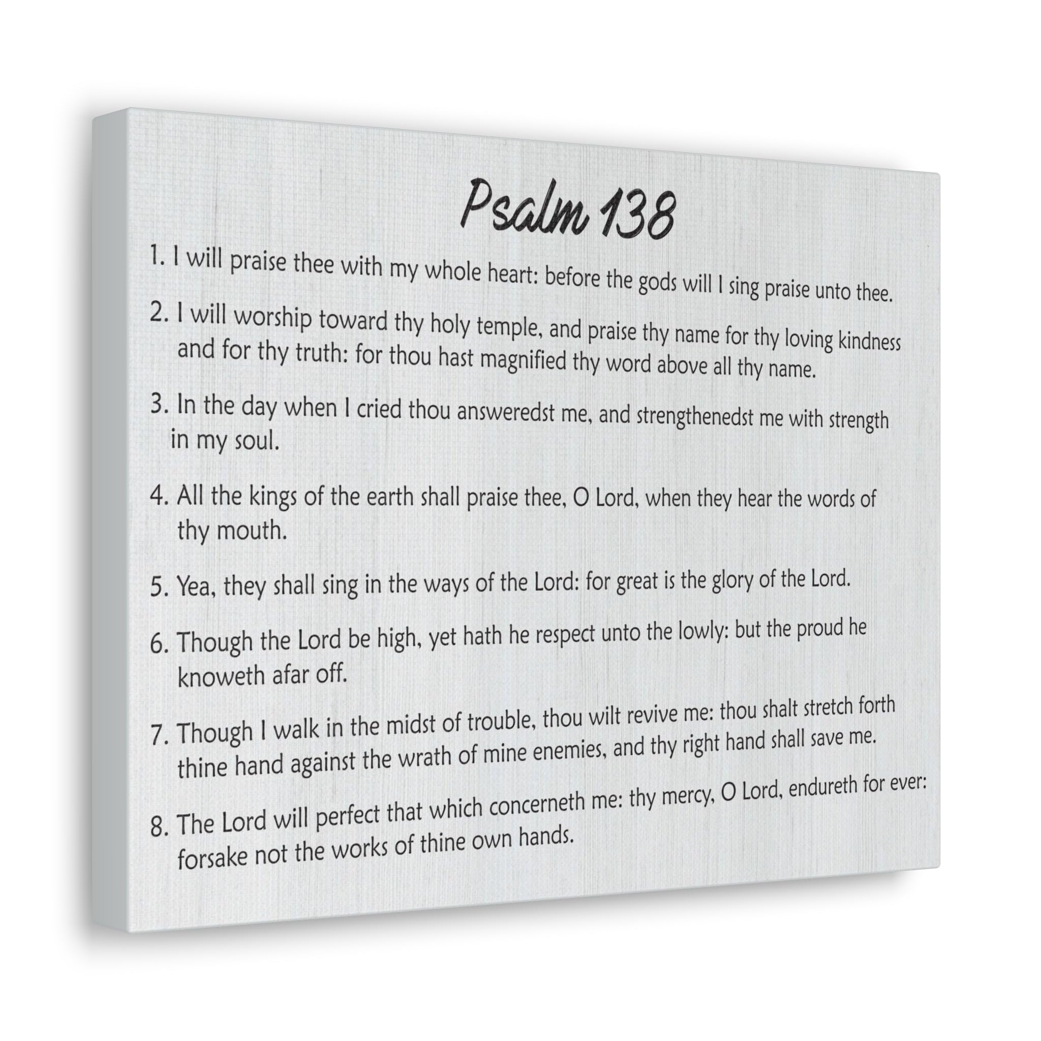 Bible Art Psalm 138 Landscape Canvas Print - Christian Home Decor & Spiritual Gift for Worship, Prayer Rooms, Church Offices - Express Your Love with Scripture Wall Art
