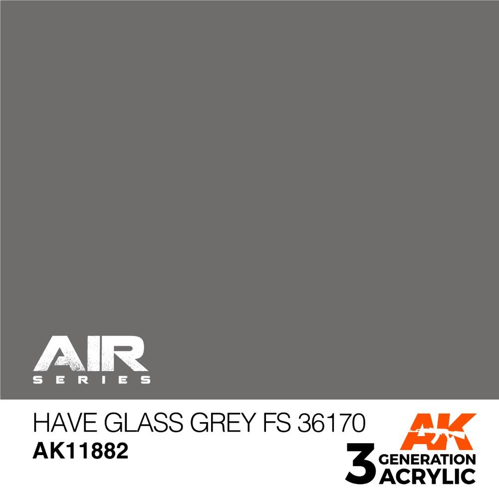 AK Interactive AK11882 Air Series Have Glass Grey FS 36170 Acrylic Paint - 17ml Bottle for Scale Models & Military Miniatures - Perfect for Aircraft, Tanks & Diorama Painting