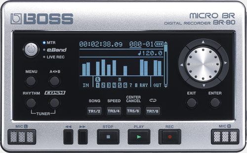 Boss BR-80 Digital Audio Recorder - Professional 8-Track Portable Studio for Music Recording, Podcasting & Songwriting | Perfect for Home Studios & Live Performances