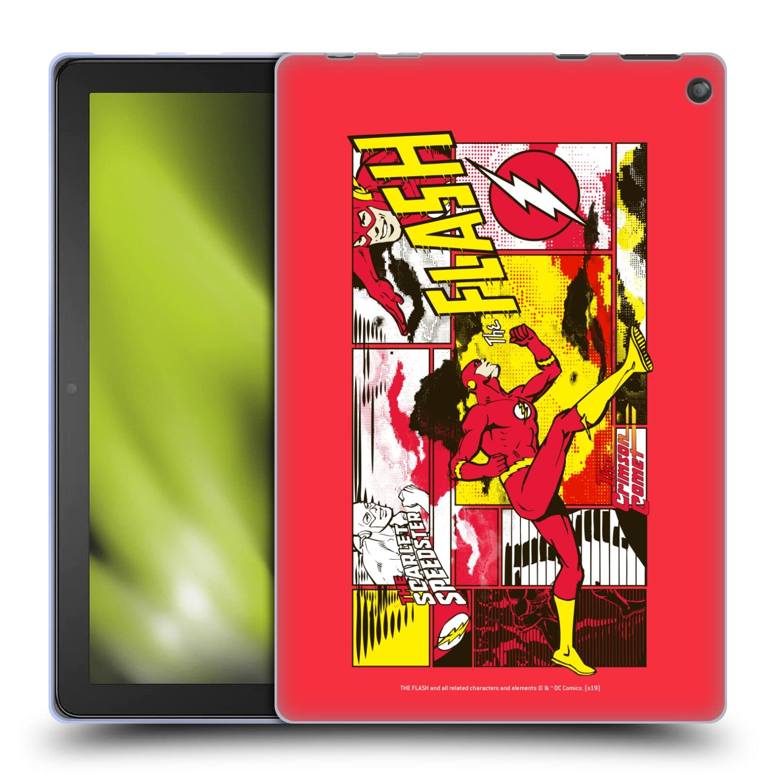 Head Case Designs The Flash DC Comics Pop Art Phone Case - Soft Gel Fast Fashion Cover for Amazon Fire HD 10 (2021) - Perfect for Superhero Fans & Comic Book Lovers