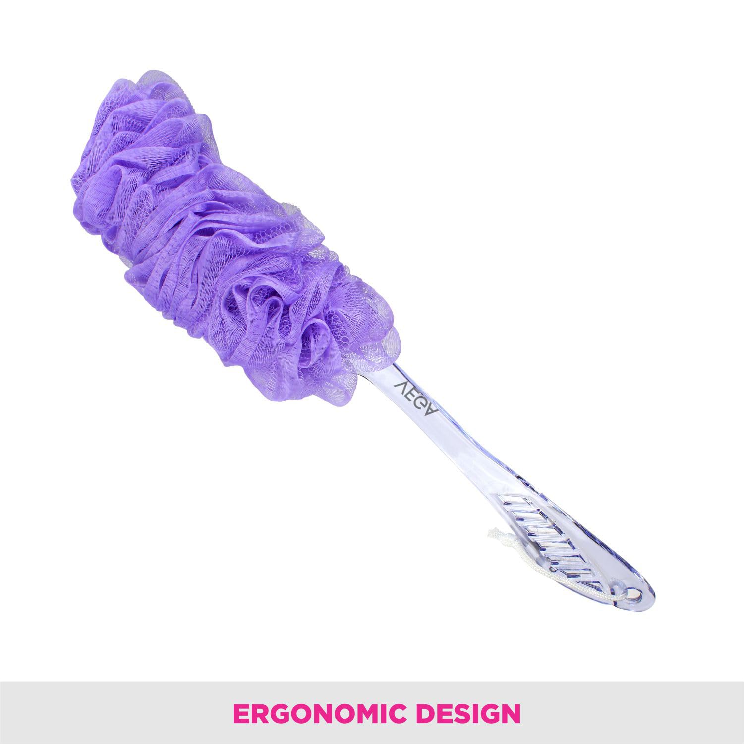 Premium Vega Luxury Bath Brush with Long Handle - Exfoliating & Massaging for Smooth Skin | Spa, Shower & Bath Essential (Color May Vary)