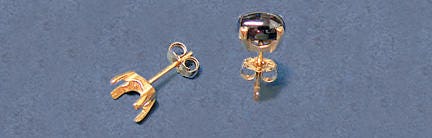 Sterling Silver or 14kt Gold Oval Cabochon Earring Settings - 6x4mm & 10x8mm (Set of 2) - Perfect for Handmade Jewelry, DIY Earrings, and Gift Making