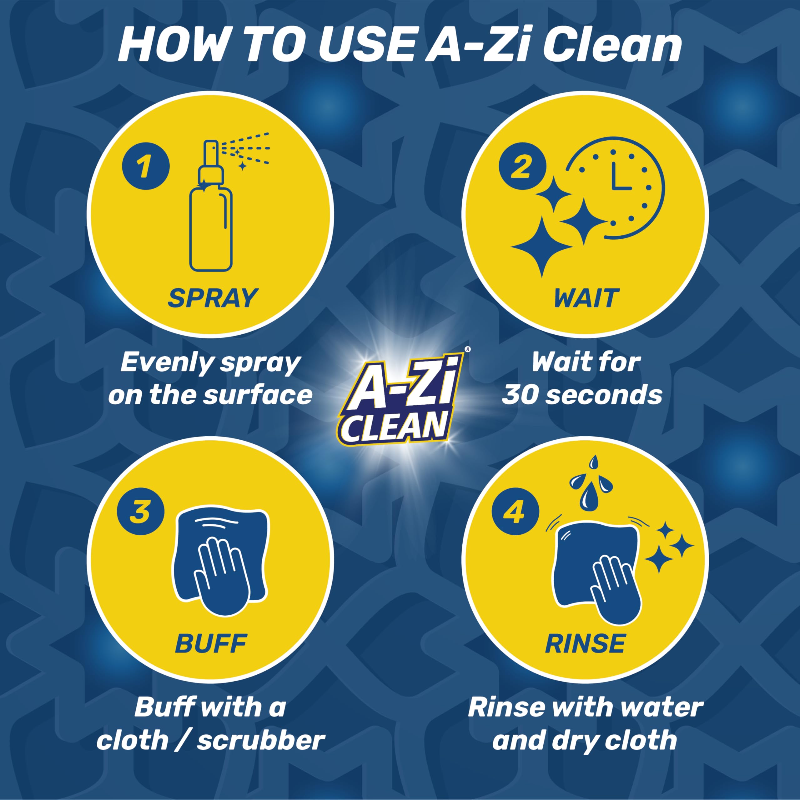 A-Zi Clean Tap Cleaner Spray 200ml - All-Purpose Bathroom & Kitchen Cleaner for Taps, Bathtubs, Sinks, Showers | Effectively Removes Hard Water Stains, Limescale, Grease & Dirt | Perfect for Daily Cleaning & Stain Removal in Homes & Offices