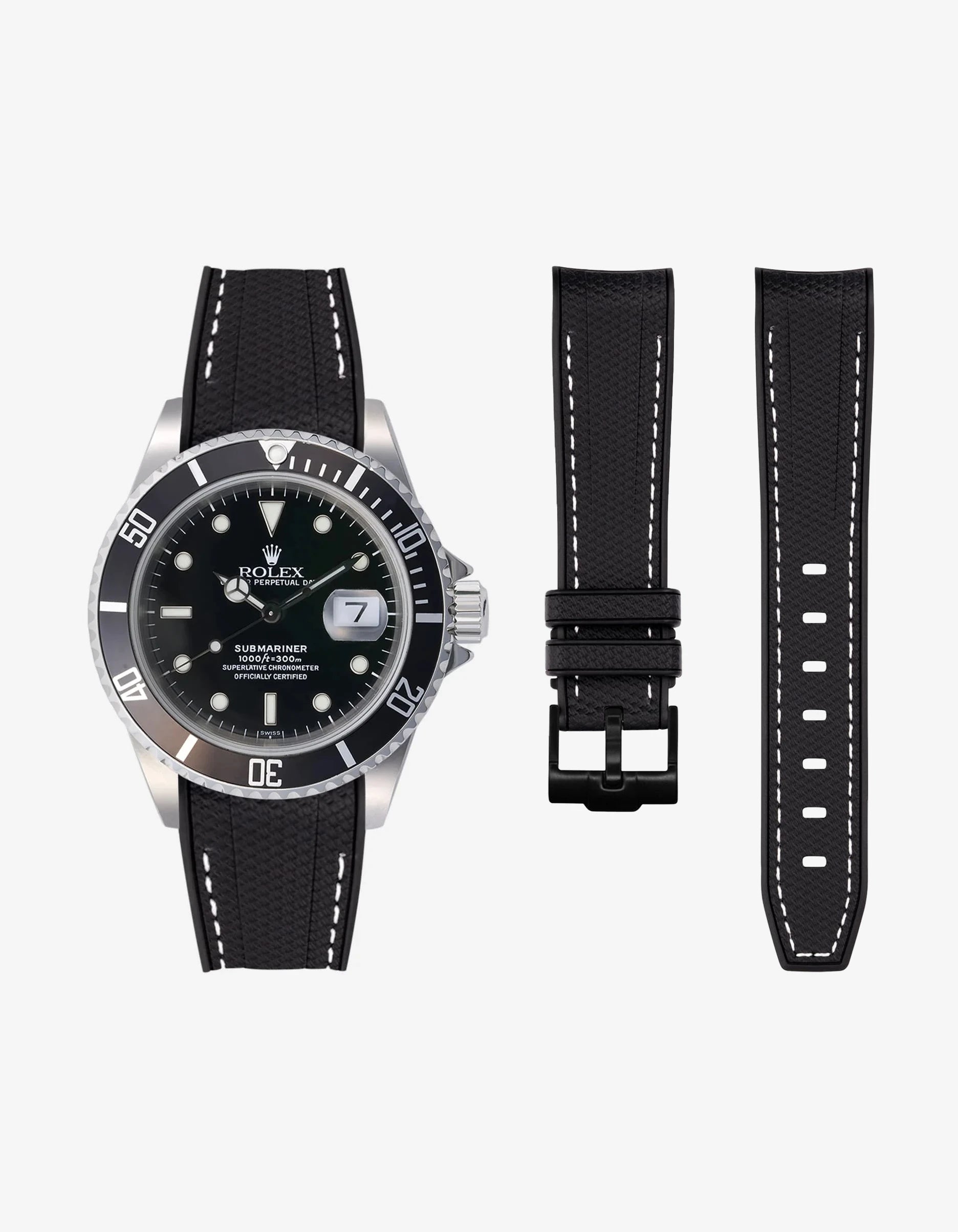 Vertech Rubber Watch Band Replacement for Rolex Submariner 16610 - Durable Waterproof Strap for Diving, Swimming & Outdoor Activities