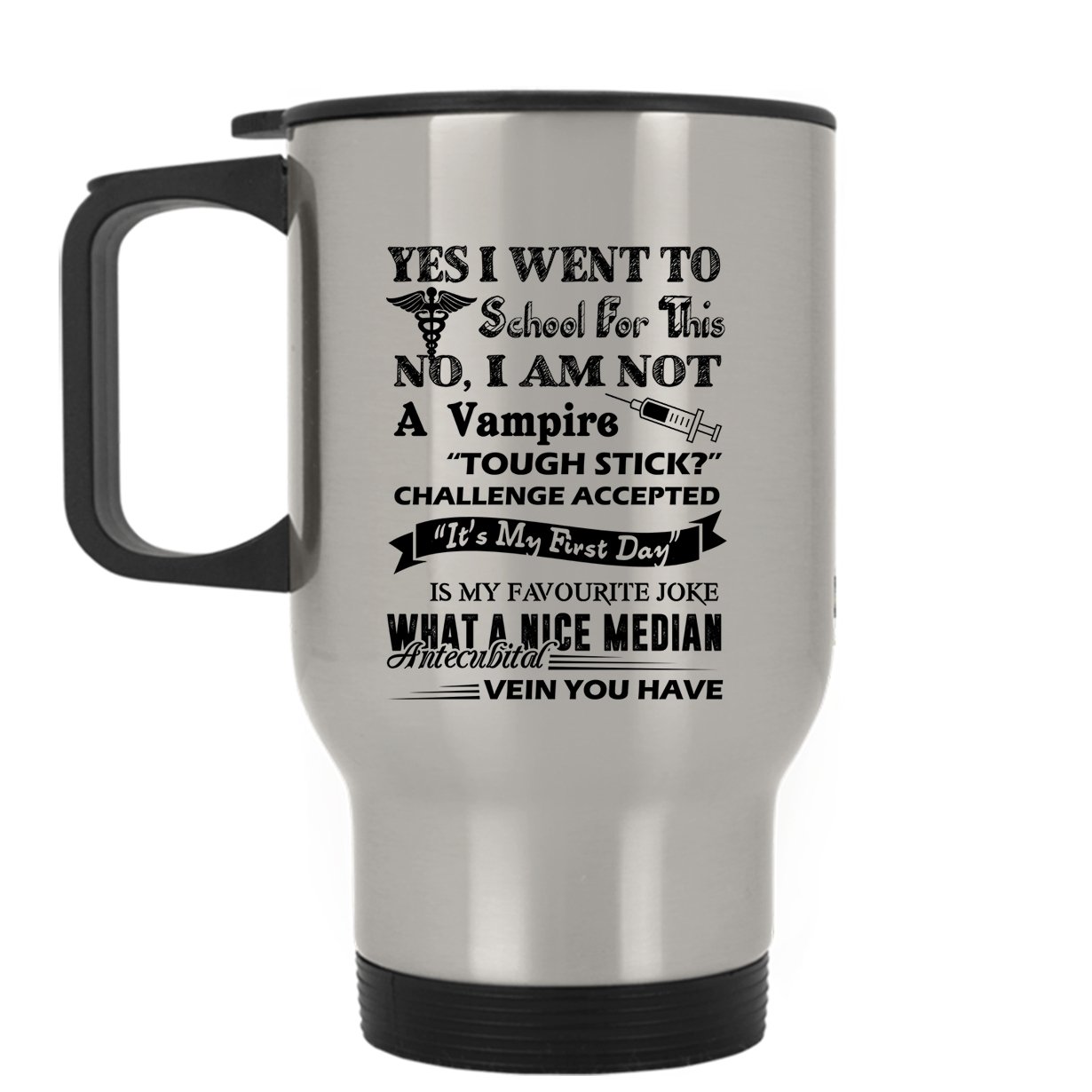 Phlebotomist Travel Mug - Stainless Steel Insulated Tumbler for Medical Professionals - Perfect for Coffee & Tea On-The-Go - Great Gift for Nurses & Lab Techs