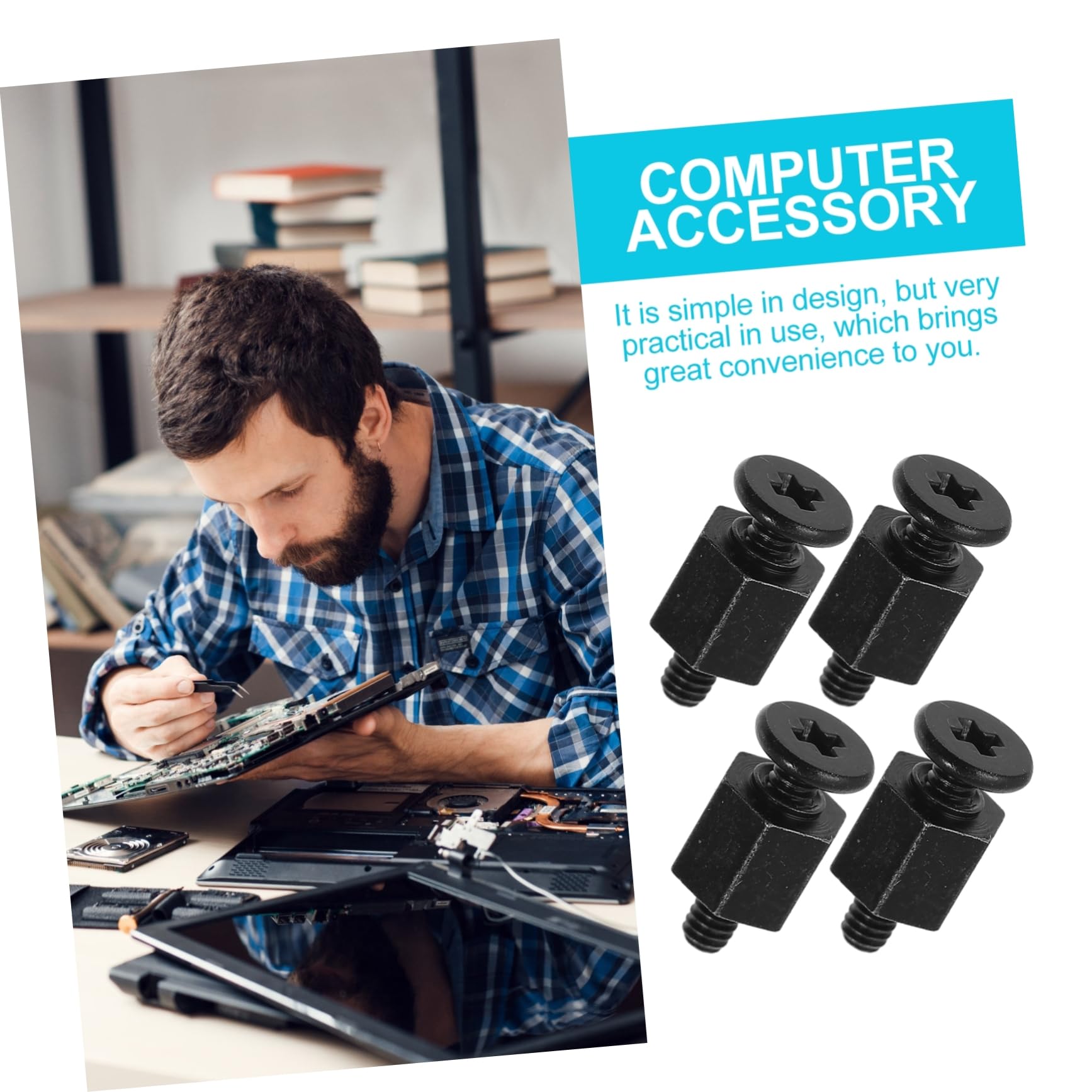 Uonlytech 40 Pcs M2 Motherboard Screws Kit - Black Metal Computer Plate Screws for Laptop, HDD, and Subfloor Assembly - Essential Hardware for PC Builders and Repair Technicians