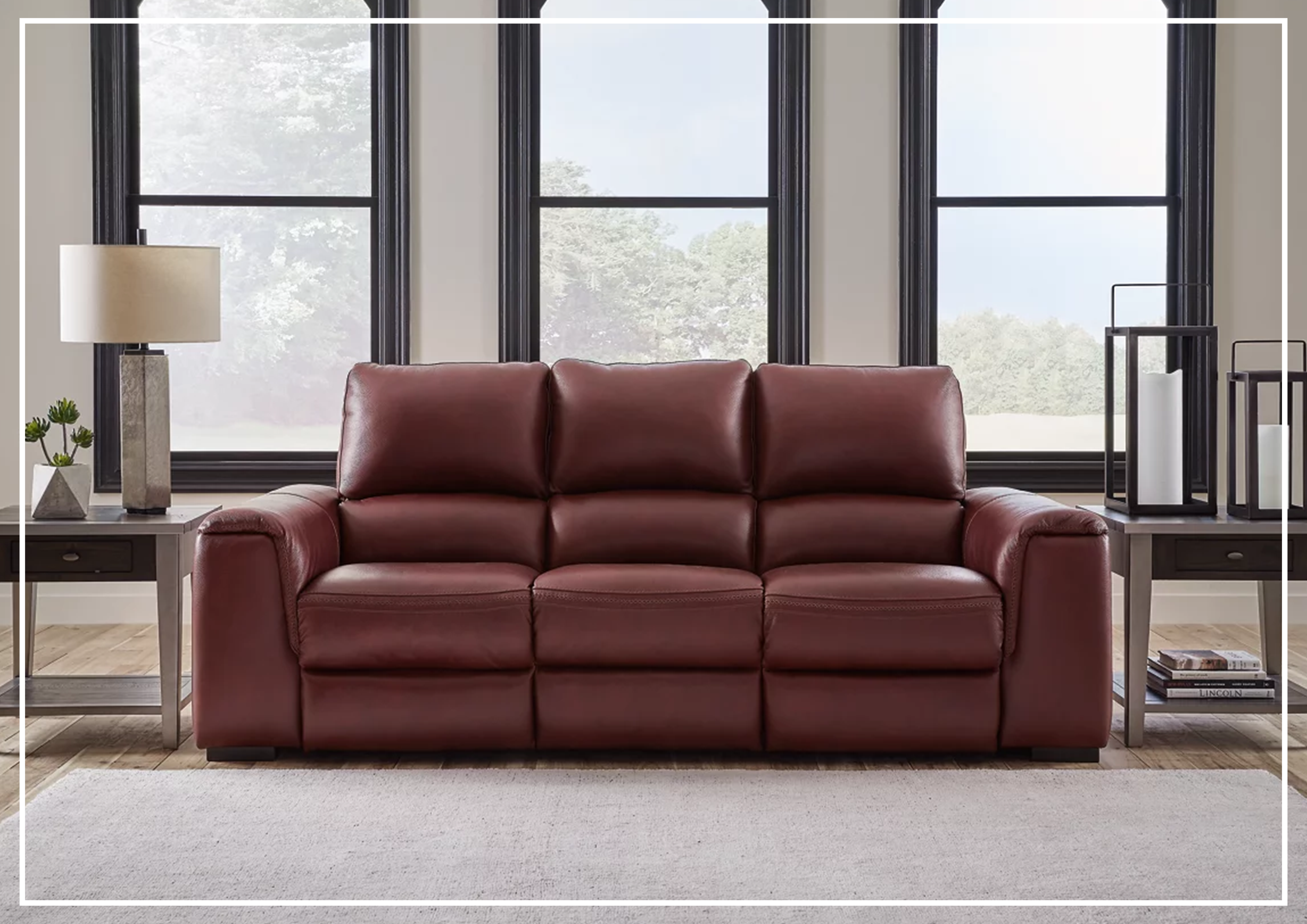 Gio Italia Adriano Premium Leather Dual Power Reclining Sofa - Modern Electric Recliner Couch for Living Room, Home Theater & Lounge Comfort