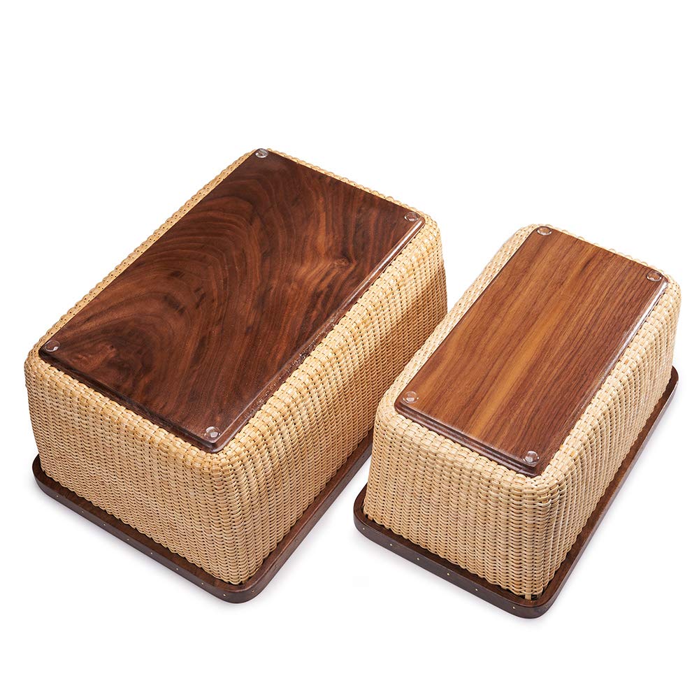 Handwoven Rattan Storage Baskets - Square Woven Baskets for Home Organization, Jewelry Storage & Fruit Display | Modern Living Room Decor, Tabletop Storage Solution