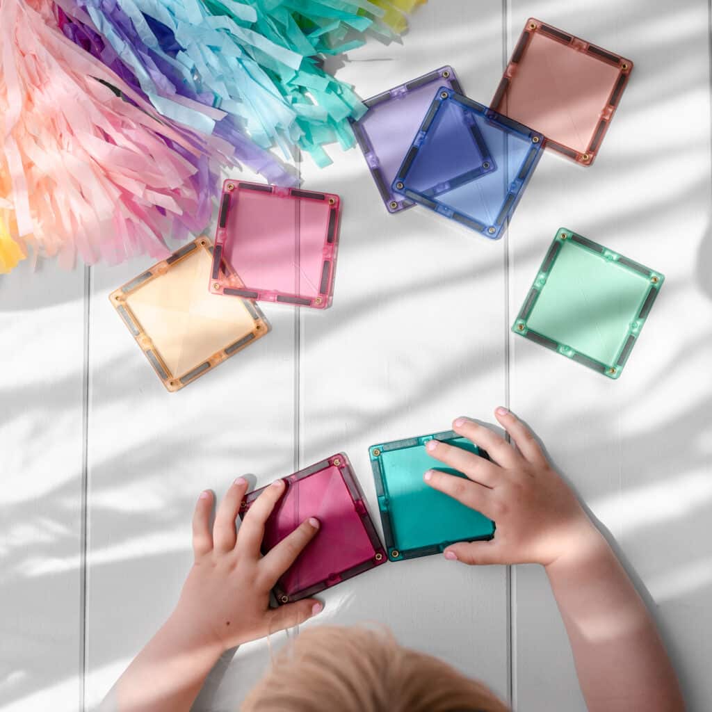 Connetix Magnetic Tiles Pastel 120-Piece Set - STEM Educational Building Blocks for Kids, Creative Construction Toys for Indoor Play & Learning Activities