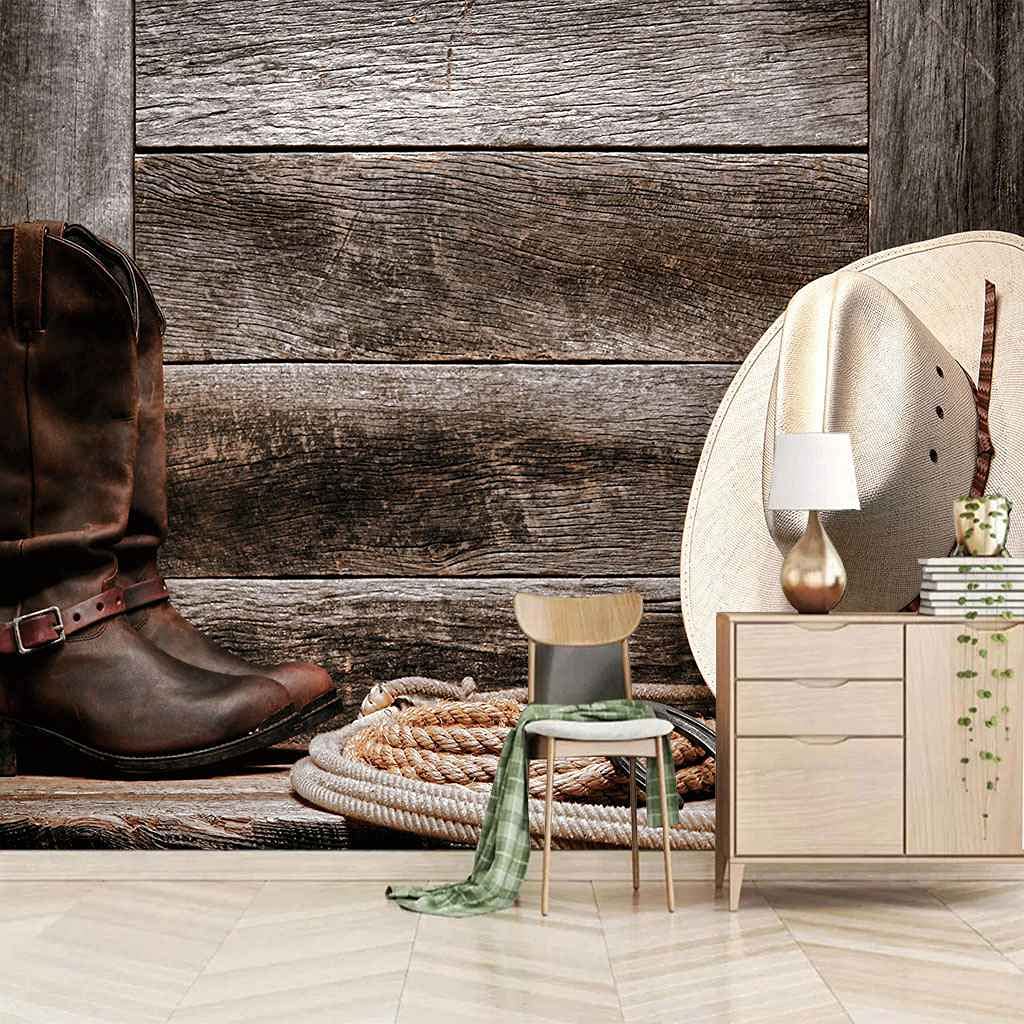 Custom 3D Wall Decals - Vintage Western Cowboy Mural Art, Removable Self-Adhesive Wall Sticker (98.4x68.9in) for Bedroom, Living Room, TV Background, Cafe, Dessert Shop & Bakery Decor | Perfect for Western-Themed Parties, Home Renovation & Commercial Spaces