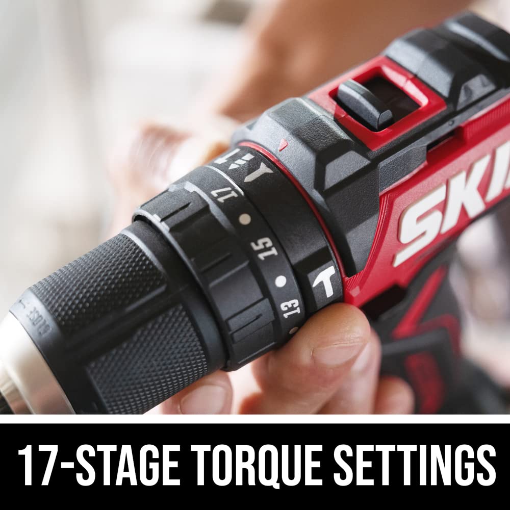 Skil PWR CORE 20 Brushless 20V 1/2 in. Cordless Hammer Drill Kit with 3-in-1 Function, 2.0Ah Battery & Fast Charger - Perfect for DIY Projects, Home Repairs and Construction Work