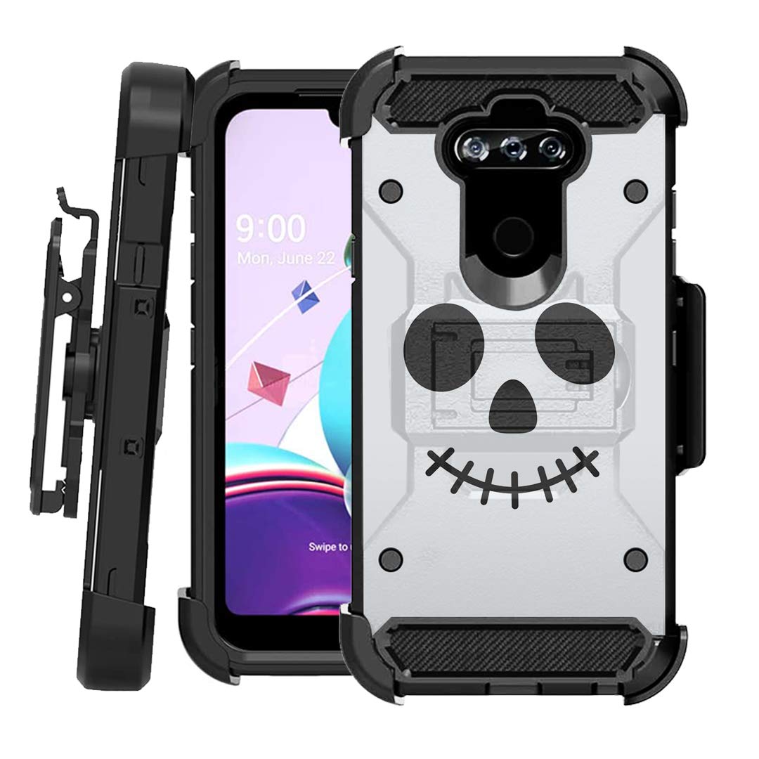 Rugged LG K8X Case with Kickstand & Holster - Heavy Duty Protection for US Cellular | Perfect for Outdoor Work & Halloween