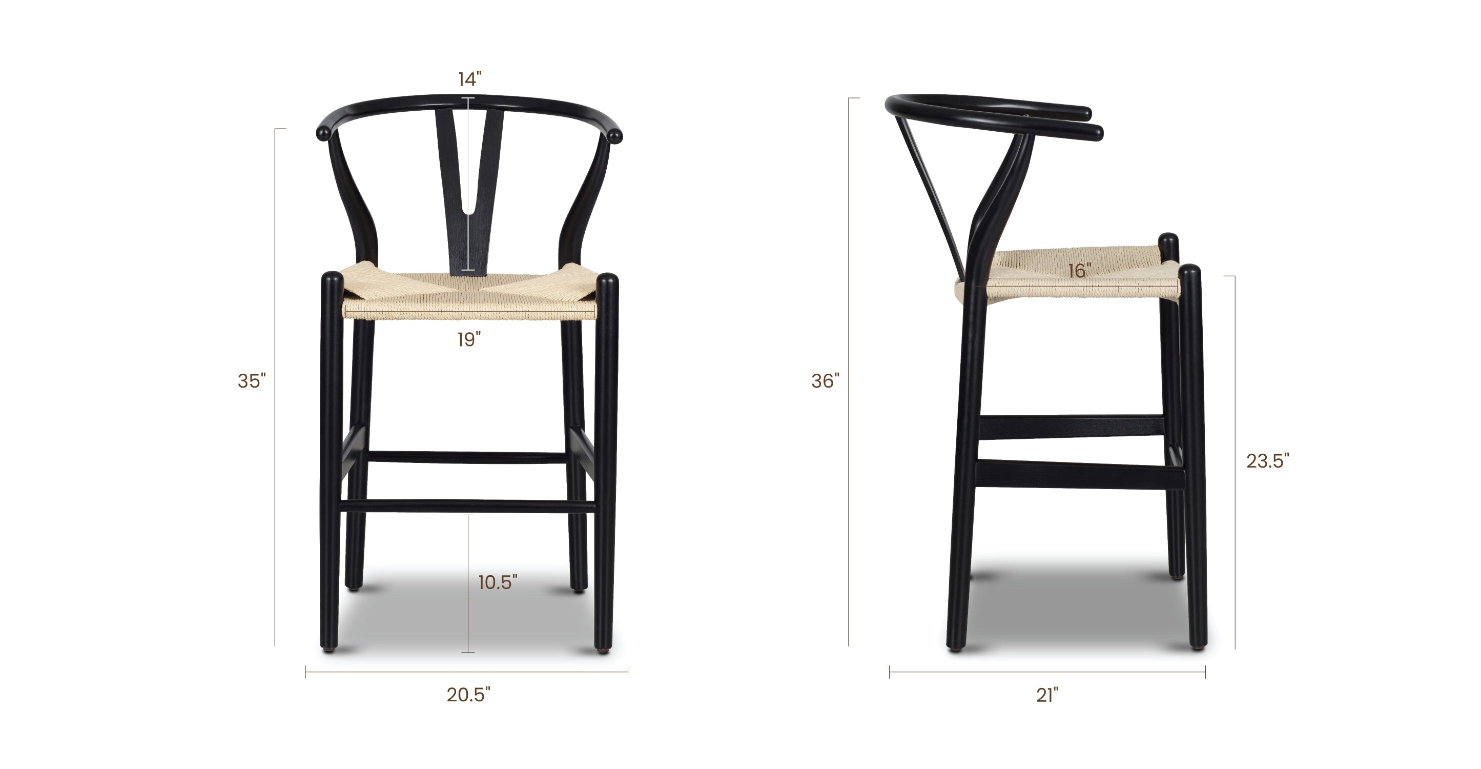Modern Weave Counter Stool - Stylish Bar Stool for Kitchen Island, Breakfast Nook & Home Decor - Comfortable Rattan Seat with Sturdy Metal Frame - Perfect for Dining, Entertaining & Small Spaces