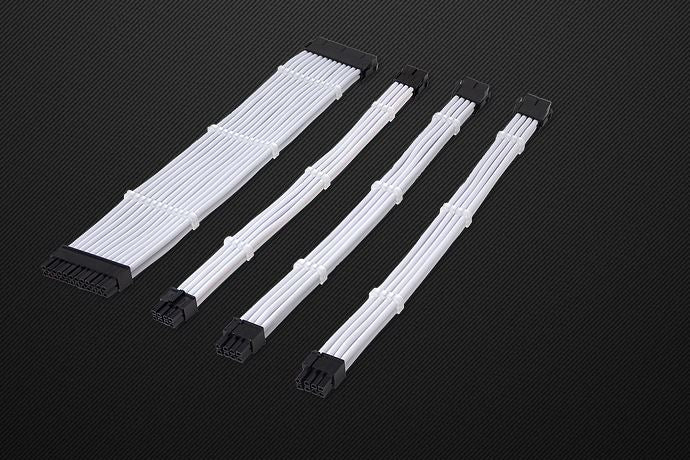 Premium FLEX PSU Sleeved Extension Cables - 24pin, 4+4pin, 6+2pin (2 Pack) - Custom PC Build, Gaming Rig & Workstation Power Supply Upgrade