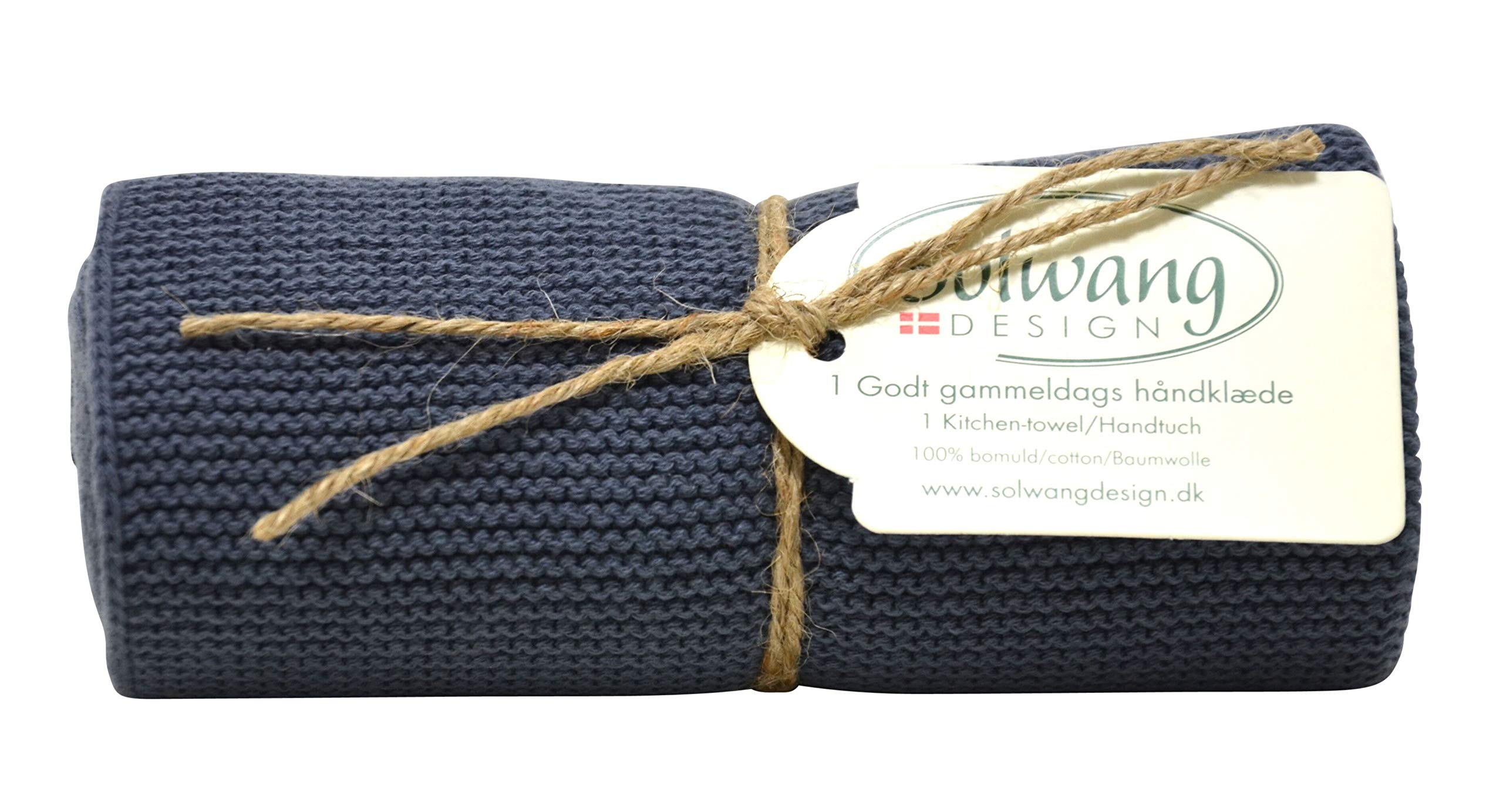 100% Organic Cotton Danish Kitchen Hand Towel - Premium Absorbent & Eco-Friendly Dish Towel for Drying Hands & Dishes (Dark Stormy Grey) - Perfect for Kitchens, Restaurants & Sustainable Homes
