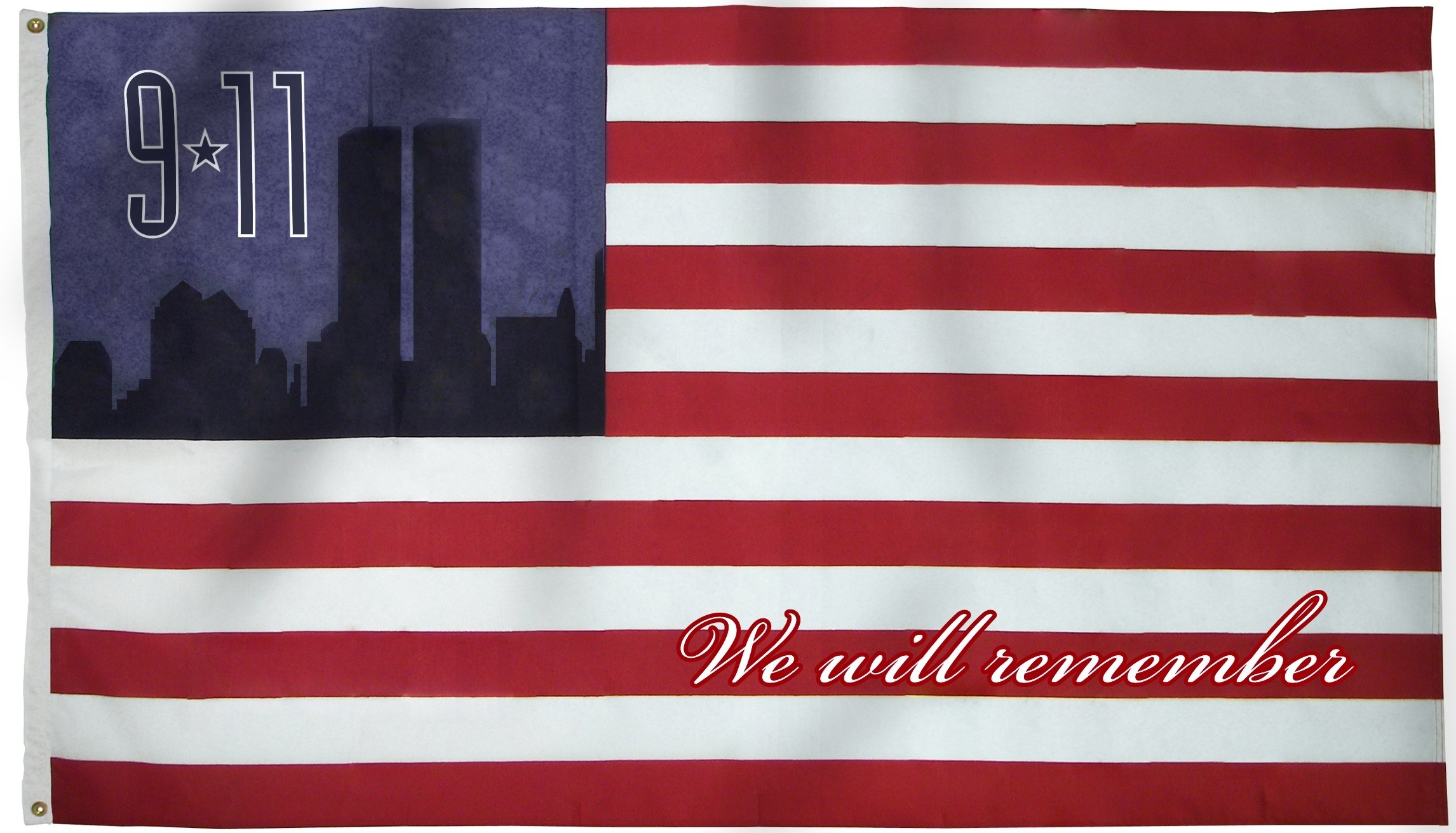 Commemorative 9-11 Nylon Flag with Grommets - 3x5 Feet Patriotic Outdoor Display for Homes, Offices, and Memorials