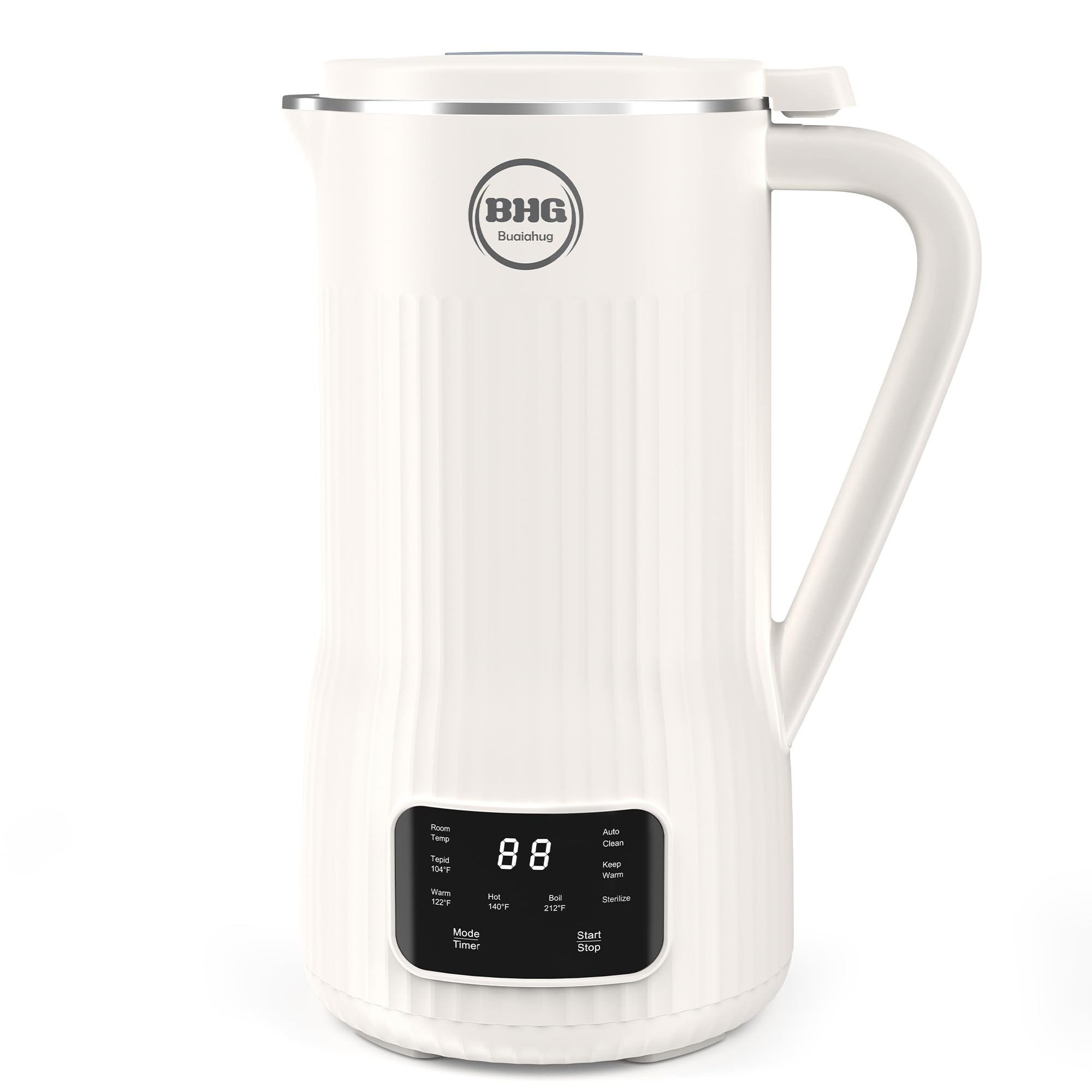 BUAIAHUG 20oz Nut Milk Maker Machine - Automatic Almond Milk Maker with 10 Blades for Plant-Based Milk, Oat Milk, Soy Milk (Dairy-Free) - 12H Timer, Auto-Clean, Keep Warm & Boil Functions - Perfect for Vegan, Keto & Healthy Lifestyle at Home