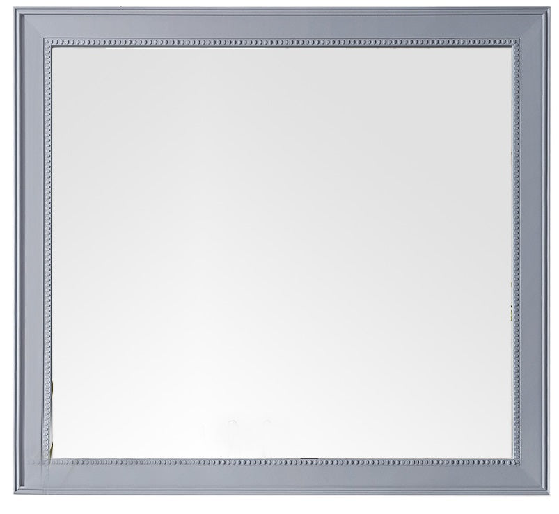 Bristol 44 Inch Rectangular Wall Mirror in Silver Gray - Modern Home Decor for Living Room, Bedroom, or Bathroom