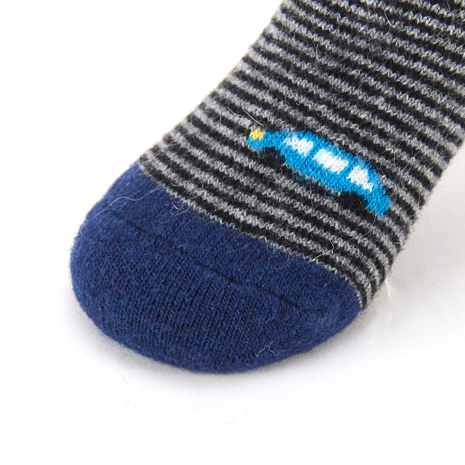 Warm Wool Socks for Boys - 6 Pairs Kids Winter Thermal Crew Socks for Outdoor Play