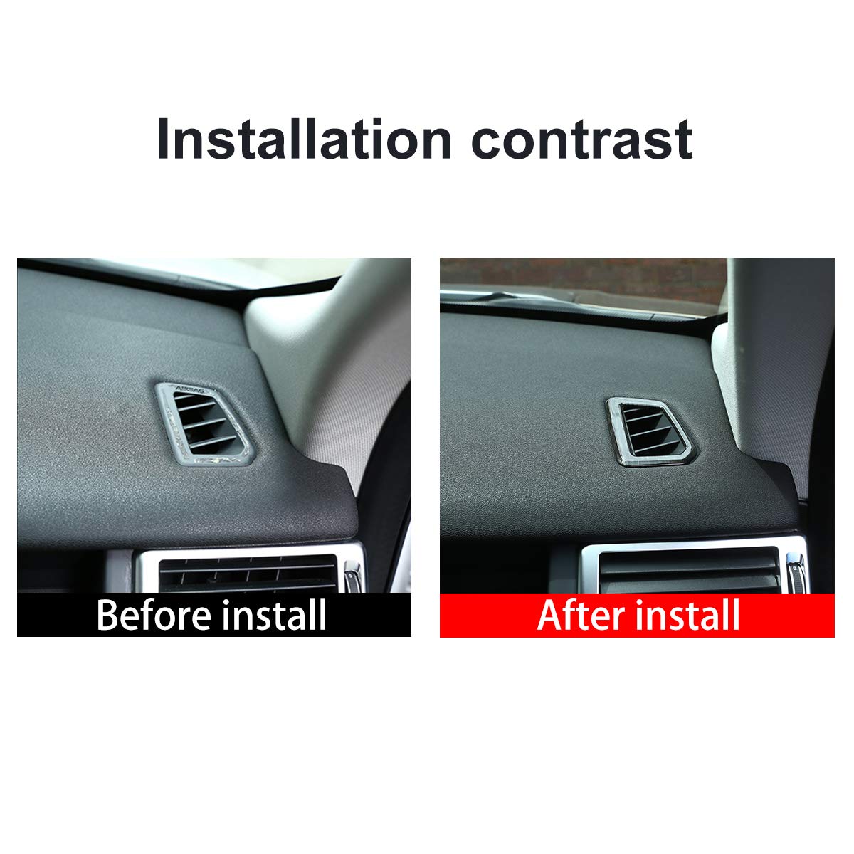 ABS Black Wood Grain Car Dashboard Air Vent Trim for Land Rover Discovery Sport 2015-2019 - Premium Interior Upgrade for Enhanced Luxury & Style - Perfect for Car Enthusiasts & Customization Projects