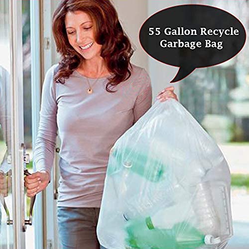 Heavy-Duty 33-39 Gallon Trash Can Liners - 250 Clear Contractor Garbage Bags (33