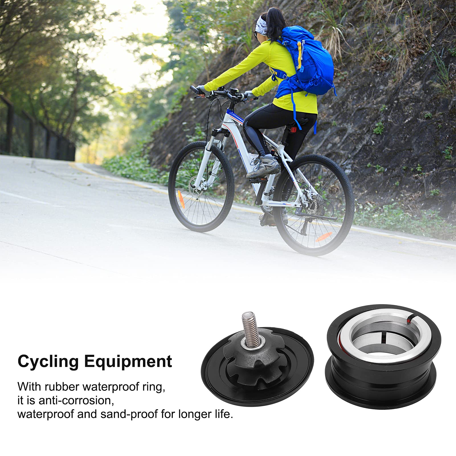Alomejor 44mm Mountain Bike Headset Bearing Set - Double Sealed Bearings for Smooth Cycling - Compatible with Most MTB Bottom Brackets - Perfect for Trail Riding and Mountain Biking Adventures