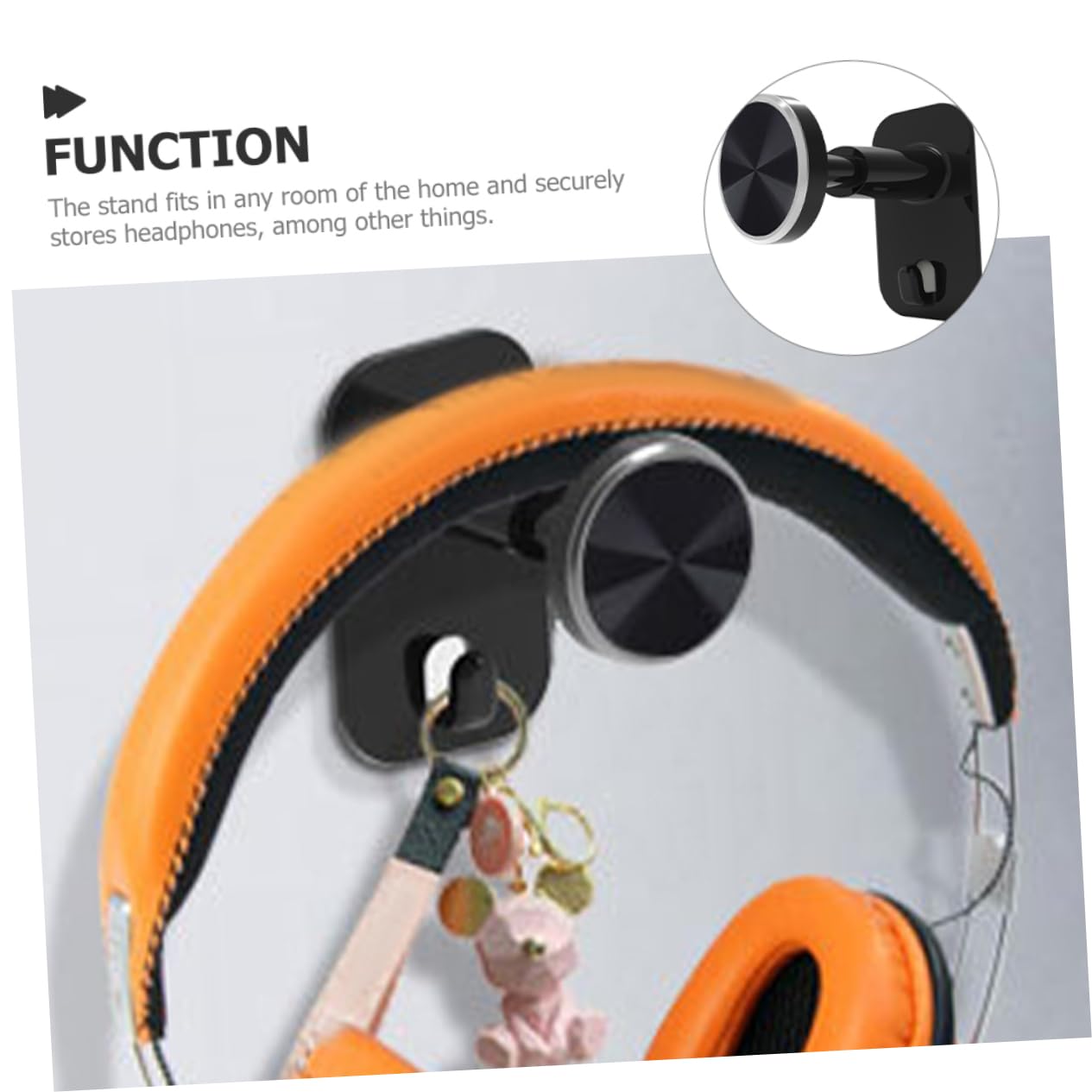 Universal Headphone Hanger Stand - Wall Mounted Headset Holder with Sturdy Design & Easy Assembly (Black) - Perfect for Home Office, Gaming Setup & Studio Organization