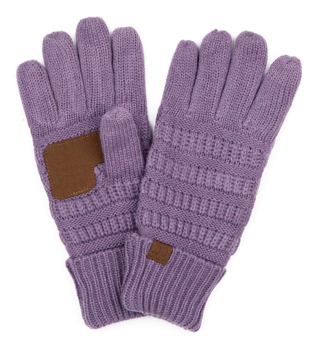 Funky Junque Matching 3-Piece Winter Set - Oversized Beanie, Texting Gloves & Scarf in Violet | Cozy Outfit for Women, Cold Weather Accessories, Gift Idea for Her | Perfect for Snow Days, Outdoor Activities & Fashion Statement