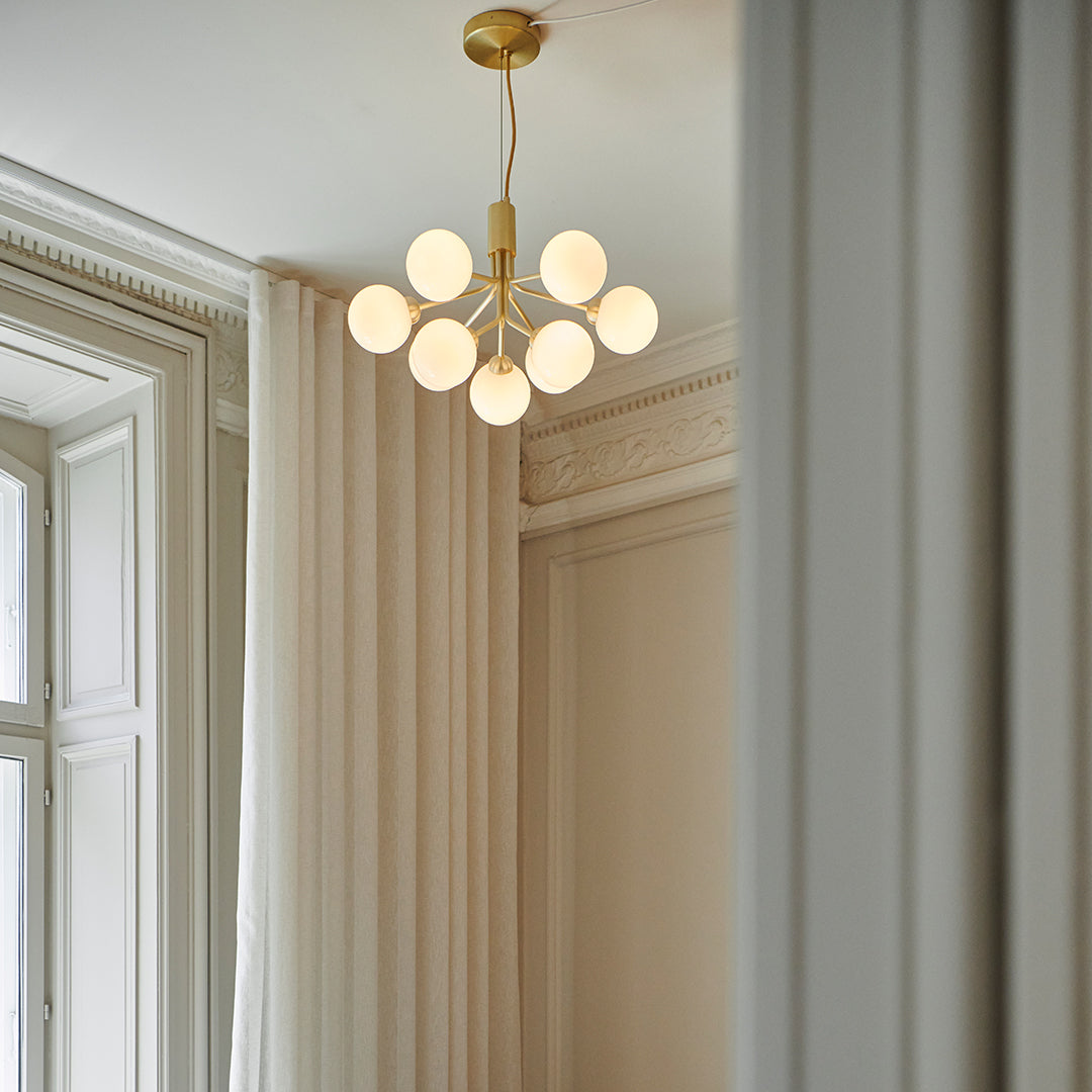 Apiales 9-Light Modern Crystal Chandelier - Elegant Ceiling Lighting Fixture for Dining Room, Living Room & Bedroom Decor