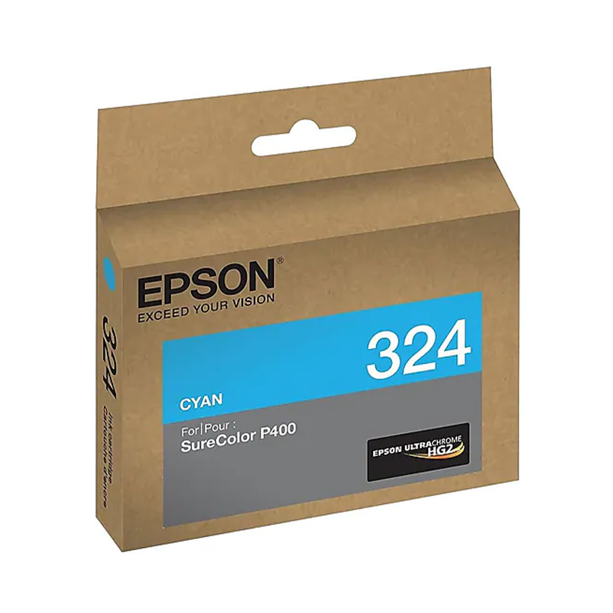 Epson T324 UltraChrome HG2 Cyan Ink Cartridge (14mL) - Compatible with SureColor P400 Printer | High-Quality Photo Printing for Professional Photographers & Graphic Designers