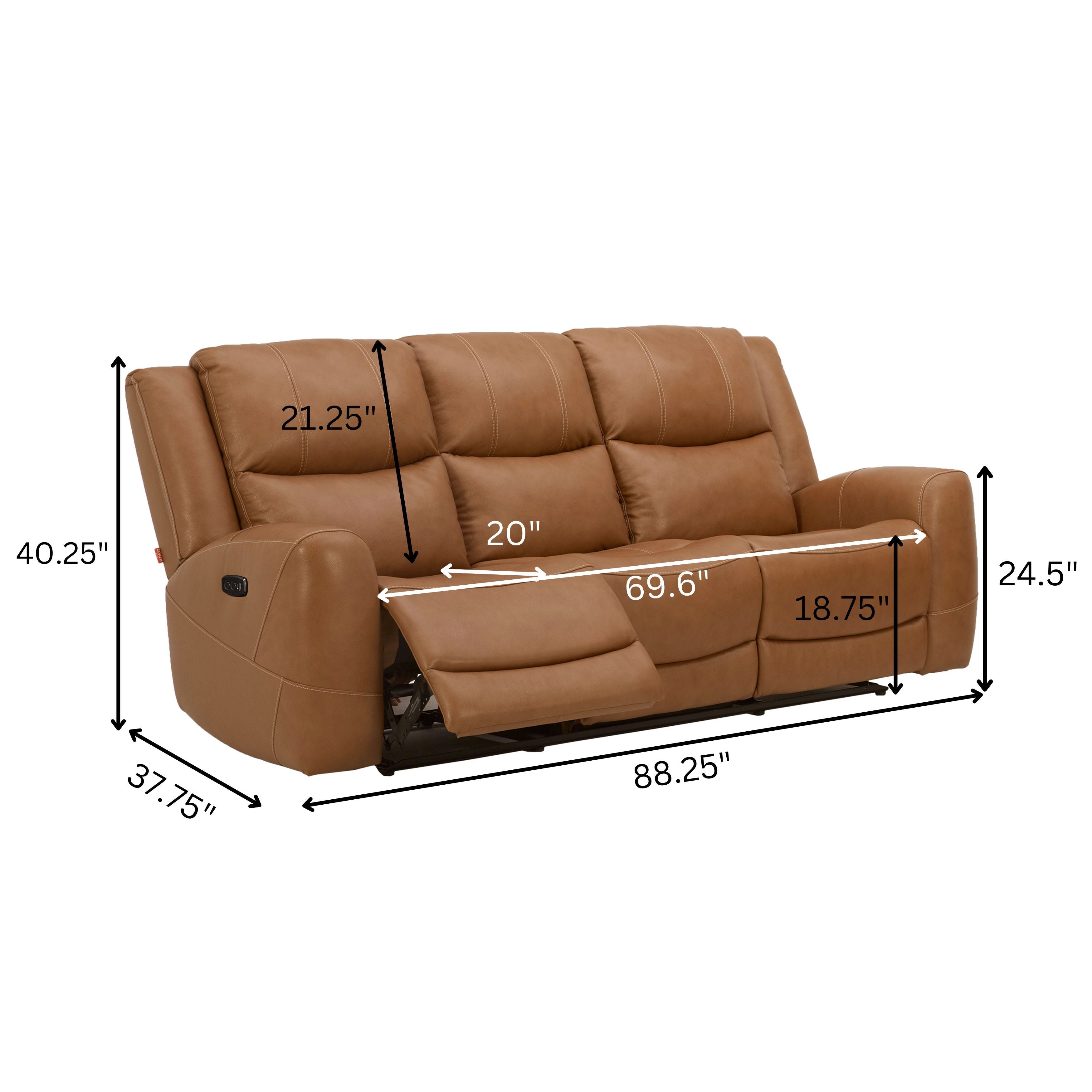 Roundhill Furniture Cozura Genuine Leather Power Reclining Sofa Set - 3-Piece Living Room Sectional with USB Charging & Cup Holders | Perfect for Home Theater, Family Gatherings & Relaxing Evenings