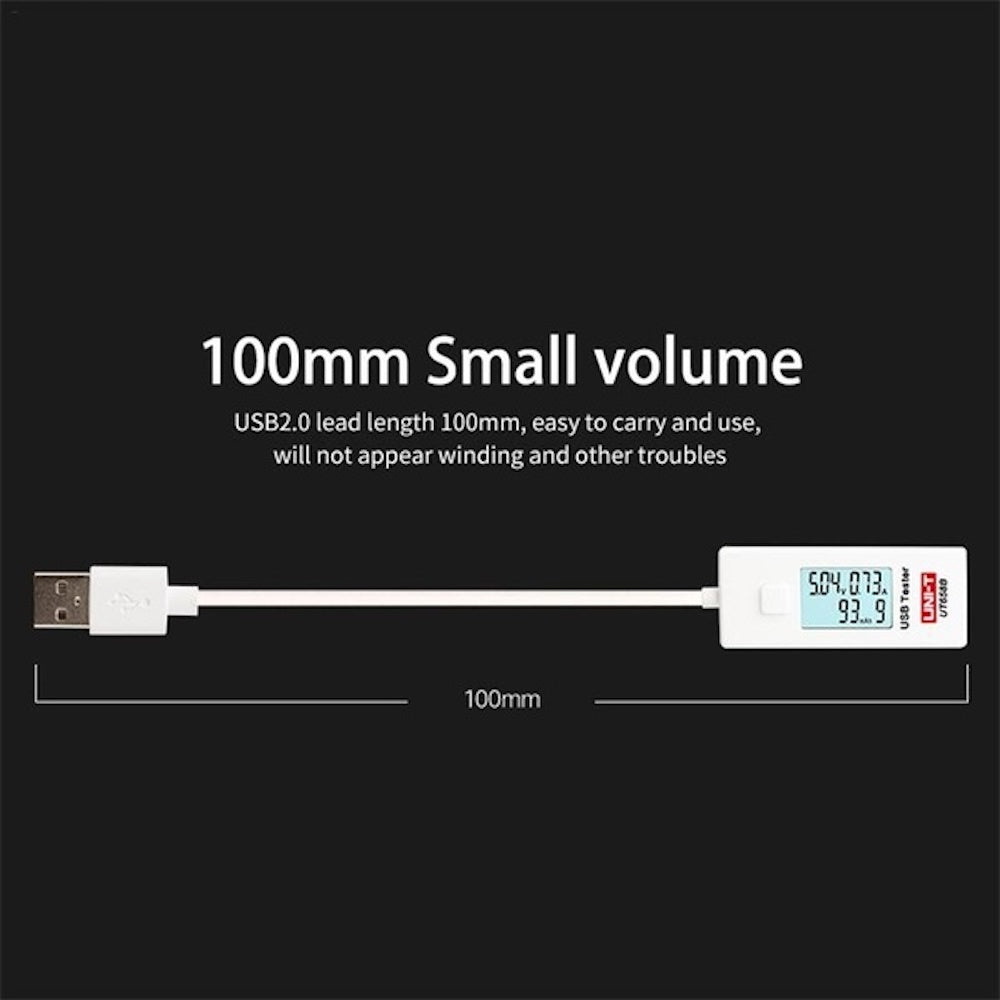 UNI-T UT658B USB Digital Ammeter Voltage Tester - Monitor Charging Current & Power for Phones, Tablets, Power Banks (Home, Office, Travel Use)