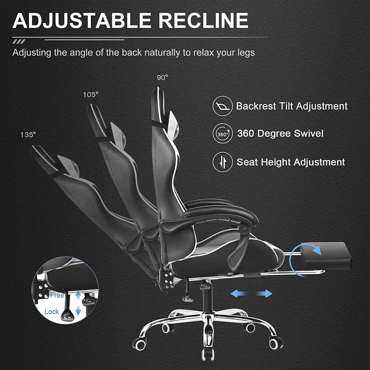 GT800A Adjustable Footrest for Office & Home - Ergonomic Support for Comfortable Work & Relaxation | Perfect for Desks, Chairs, and Standing Workstations