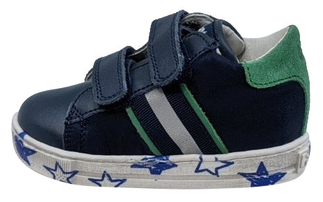 Falcotto Boys' Leryn Fashion Sneakers for Kids - Navy & Green Casual Shoes | Comfortable & Stylish for School, Play & Everyday Wear