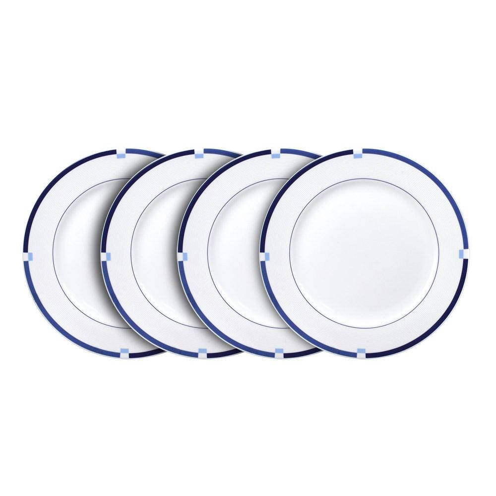 Jet Set Blue Set of 4 Salad Plates - Elegant Dinnerware for Salads, Appetizers & Desserts - Perfect for Home Dining, Parties & Entertaining