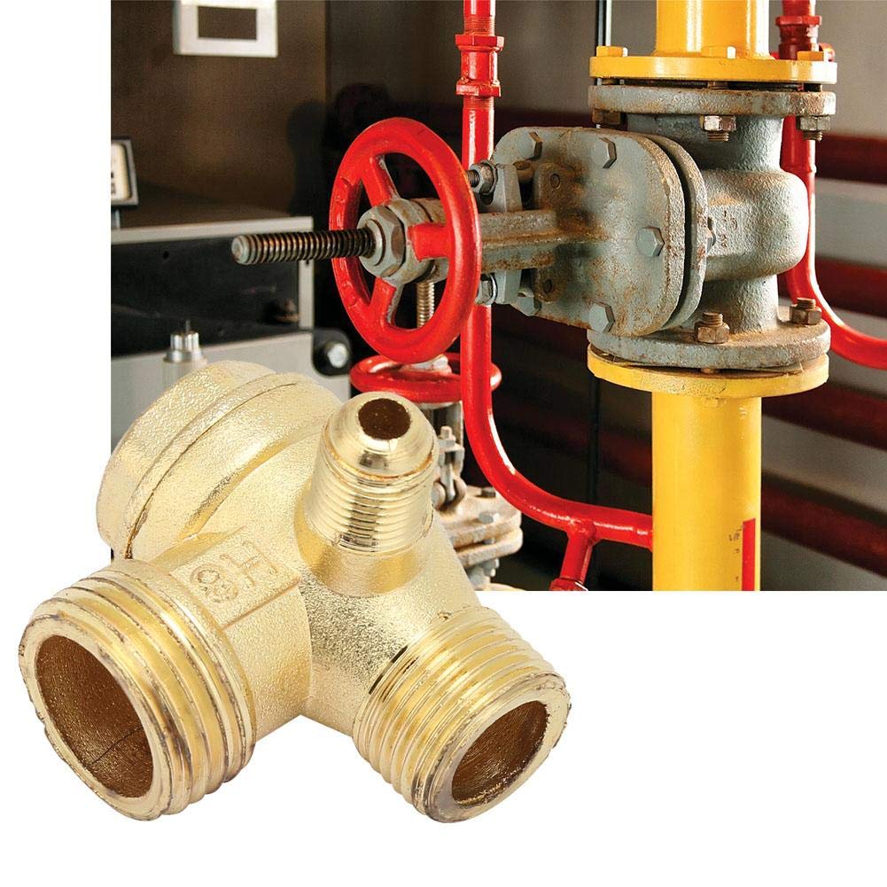 3-Port Brass Air Compressor Check Valve - High-Quality Pneumatic Accessory for Central Pneumatic Air Compressors | Perfect for Air Tools, HVAC Systems & Industrial Applications