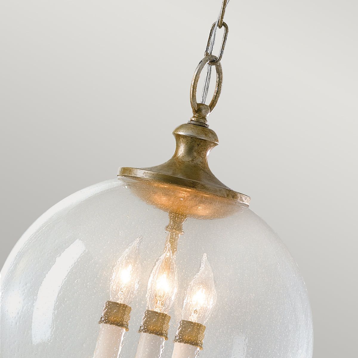 Argento 3Lt Center Ceiling Light - Oxidized Silver Leaf Finish - Modern Dining Room & Living Room Lighting Fixture