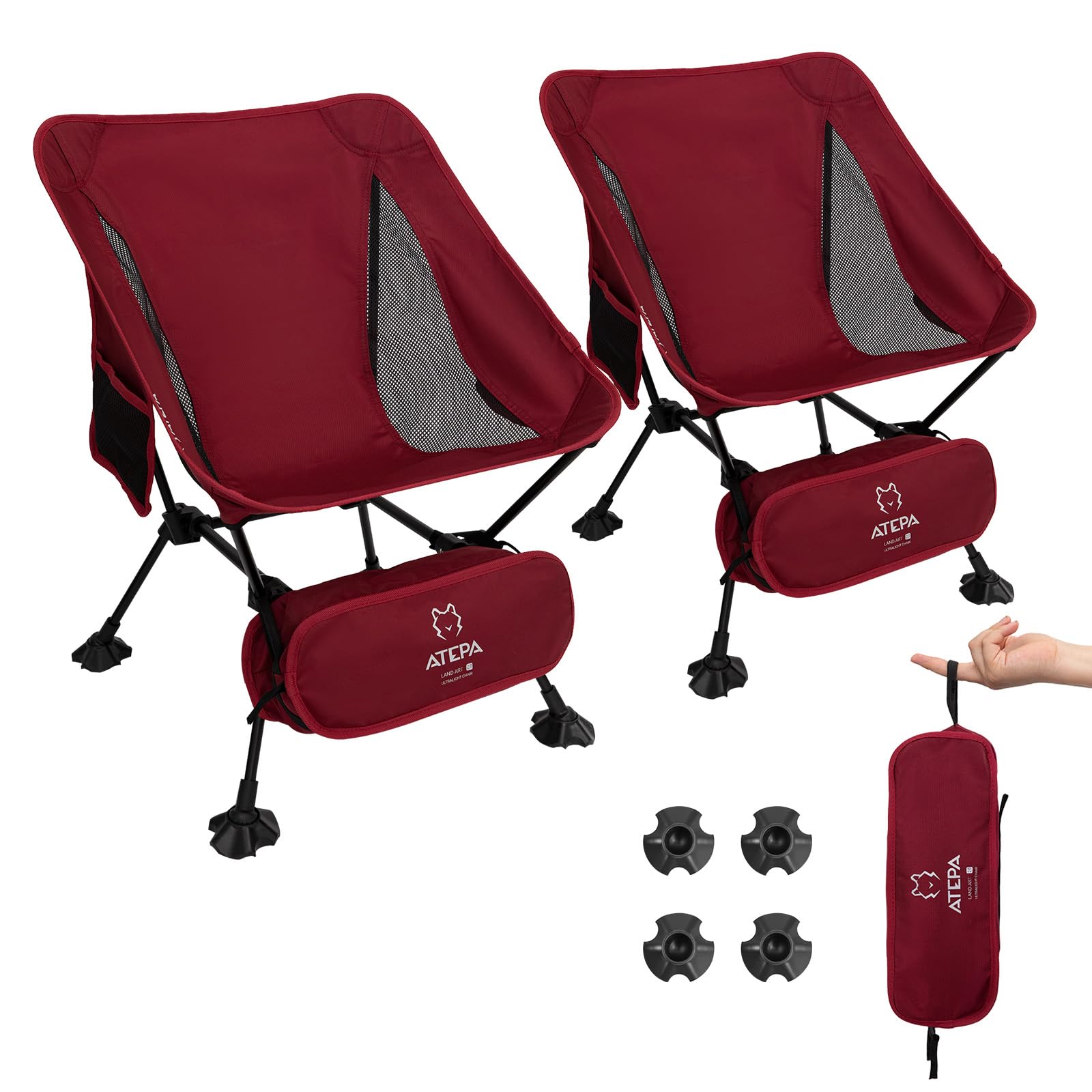 Ultralight Aluminum Folding Camping Chair - Portable Backpacking & Hiking Chair for Adults, Compact Beach Chair with Anti-Sinking Feet - Perfect for Outdoor Adventures, Picnics, Beach Trips & Camping