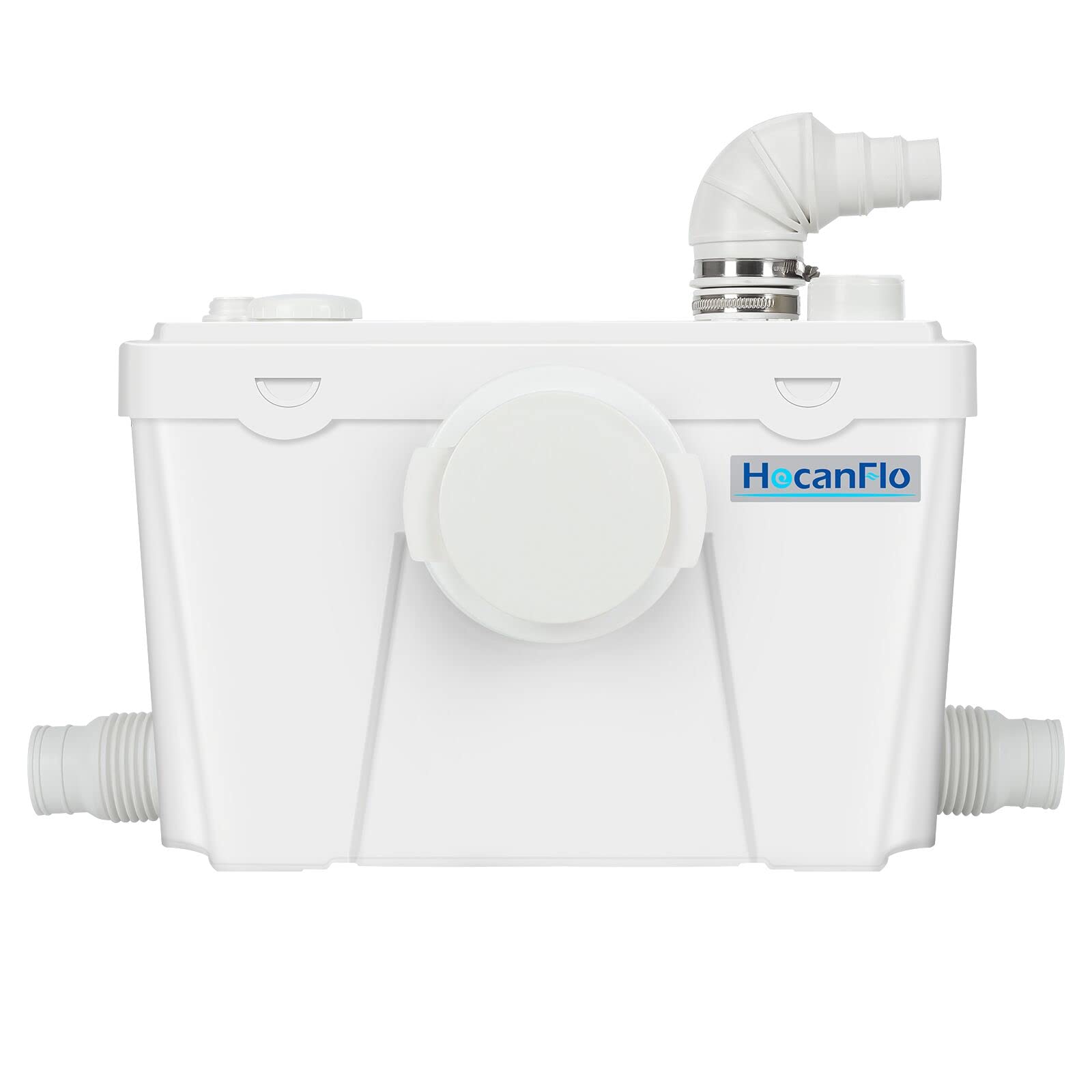 **500W Macerator Upflush Toilet Pump System with 4 Water Inlets - Automatic Start/Stop, 110V AC, High Efficiency for Kitchen Sink, Bathroom & Toilet Waste Disposal - Ideal for Basements, RVs & Tiny Homes**