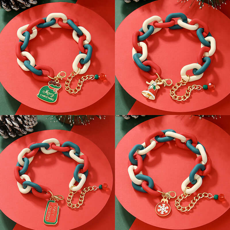 Santa Claus Acrylic Link Holiday Christmas Bracelet | D1045 | Perfect for Christmas Parties, Gift Exchanges & Festive Accessories