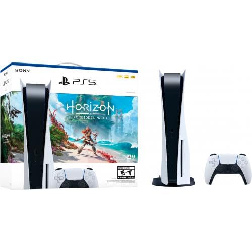 PS5 Horizon Forbidden West Bundle with Controller, JBL 200 Headphones & Gaming Table - Complete Gaming Setup for Home Entertainment & Competitive Play