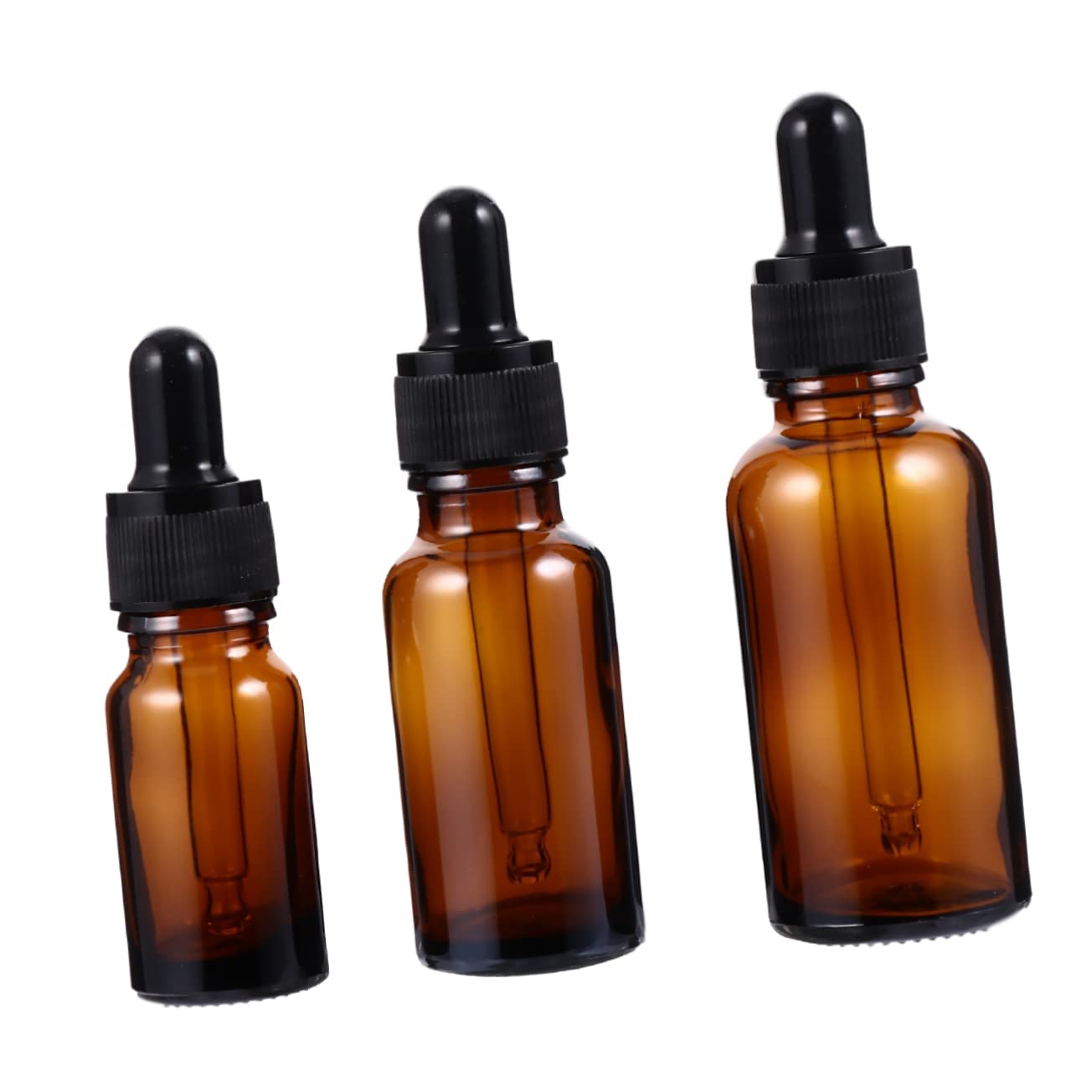 9pcs Brown Essential Oil Bottles - Refillable Amber Glass Dropper Bottles for Travel, Perfume, Lotion & Liquids | Perfect for Aromatherapy, DIY Beauty & On-the-Go Use