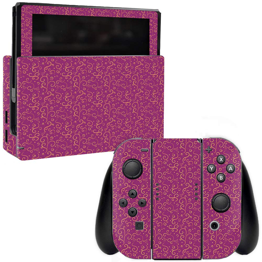 MightySkins Vinyl Decal Wrap Cover Compatible with Nintendo Switch - Magenta Swirls | Protective & Durable Skin | Easy to Apply & Remove | Made in USA | Perfect for Gaming Protection & Customization