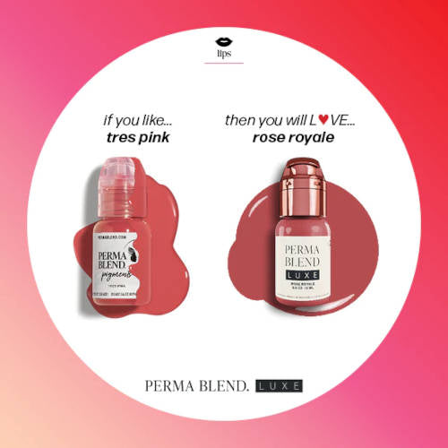 Perma Blend Luxe Rose Royale Pigment - Professional Tattoo Ink for Vibrant, Long-Lasting Body Art - Perfect for Tattoo Artists and Permanent Makeup