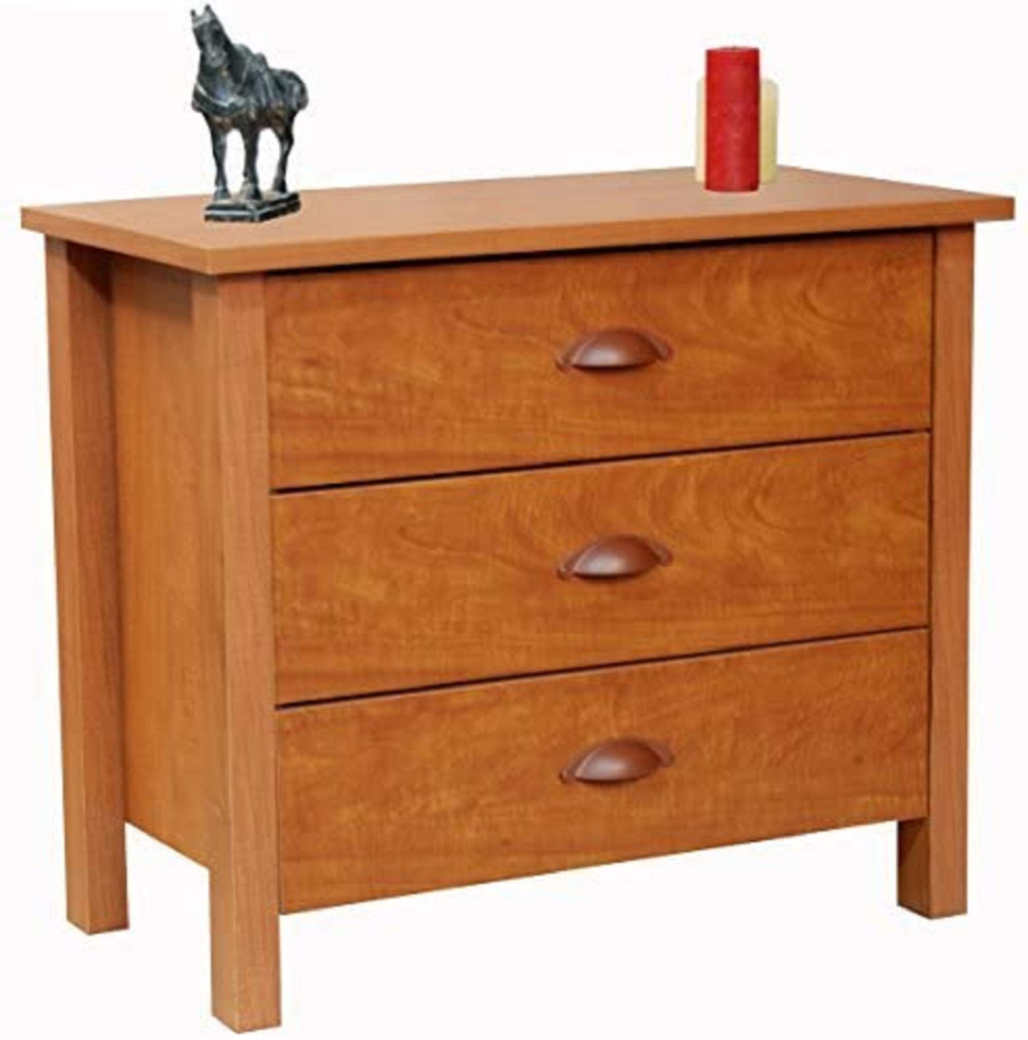 Venture Horizon 3-Drawer Nouvelle Chest in Cherry Finish - Stylish Bedroom Dresser for Home Organization & Storage