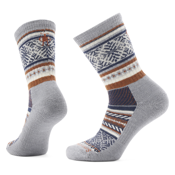 Men's Everyday Fair Isle Sweater Crew Socks - Warm Knit Wool Blend Socks for Winter - Perfect for Casual Wear, Outdoor Activities & Cold Weather