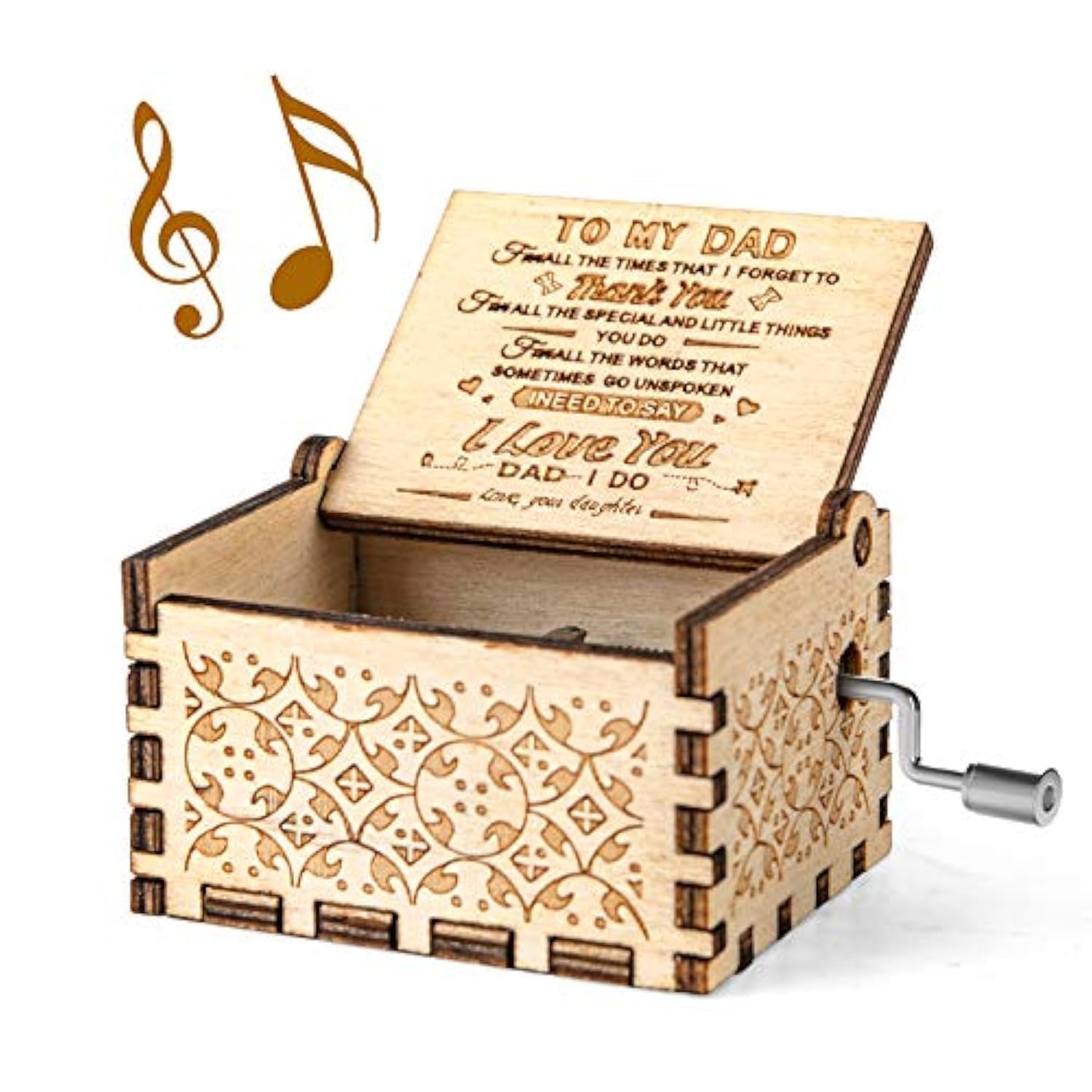You Are My Sunshine Wooden Music Box - Mini Gift for Dad on Christmas, Father's Day | Perfect Daughter to Father Present for Birthdays, Anniversaries & Special Moments